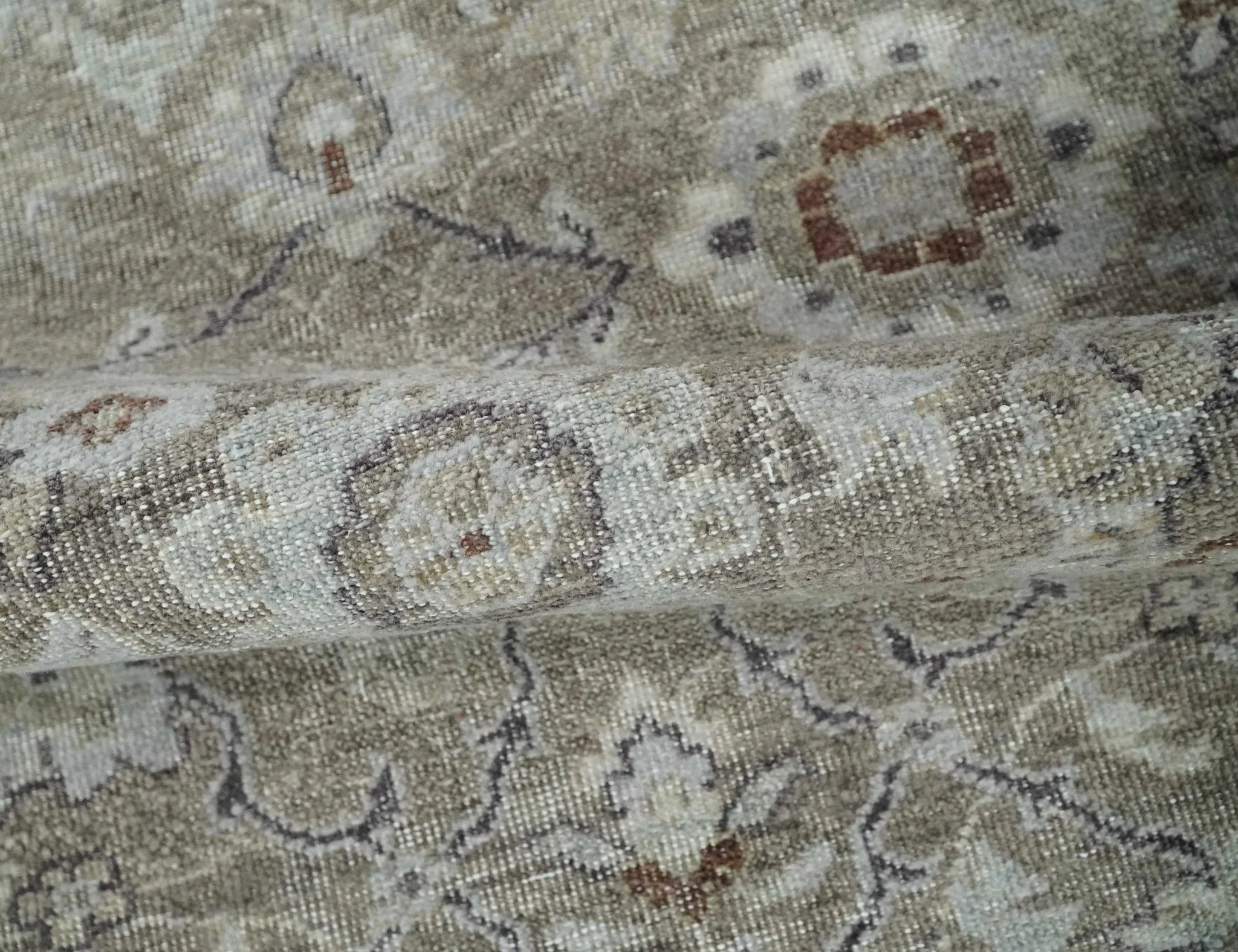 2x4 Gray and Silver Wool Hand Knotted traditional Vintage Antique Rug| N1024 - Image 4