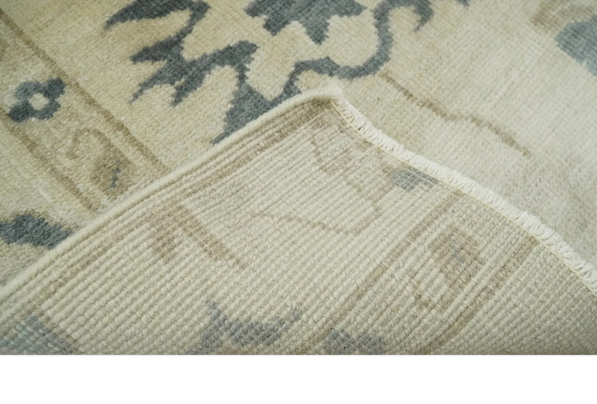 2x4 Hand Knotted Beige and Gray Traditional Persian Oushak Wool | N7824 - Image 5