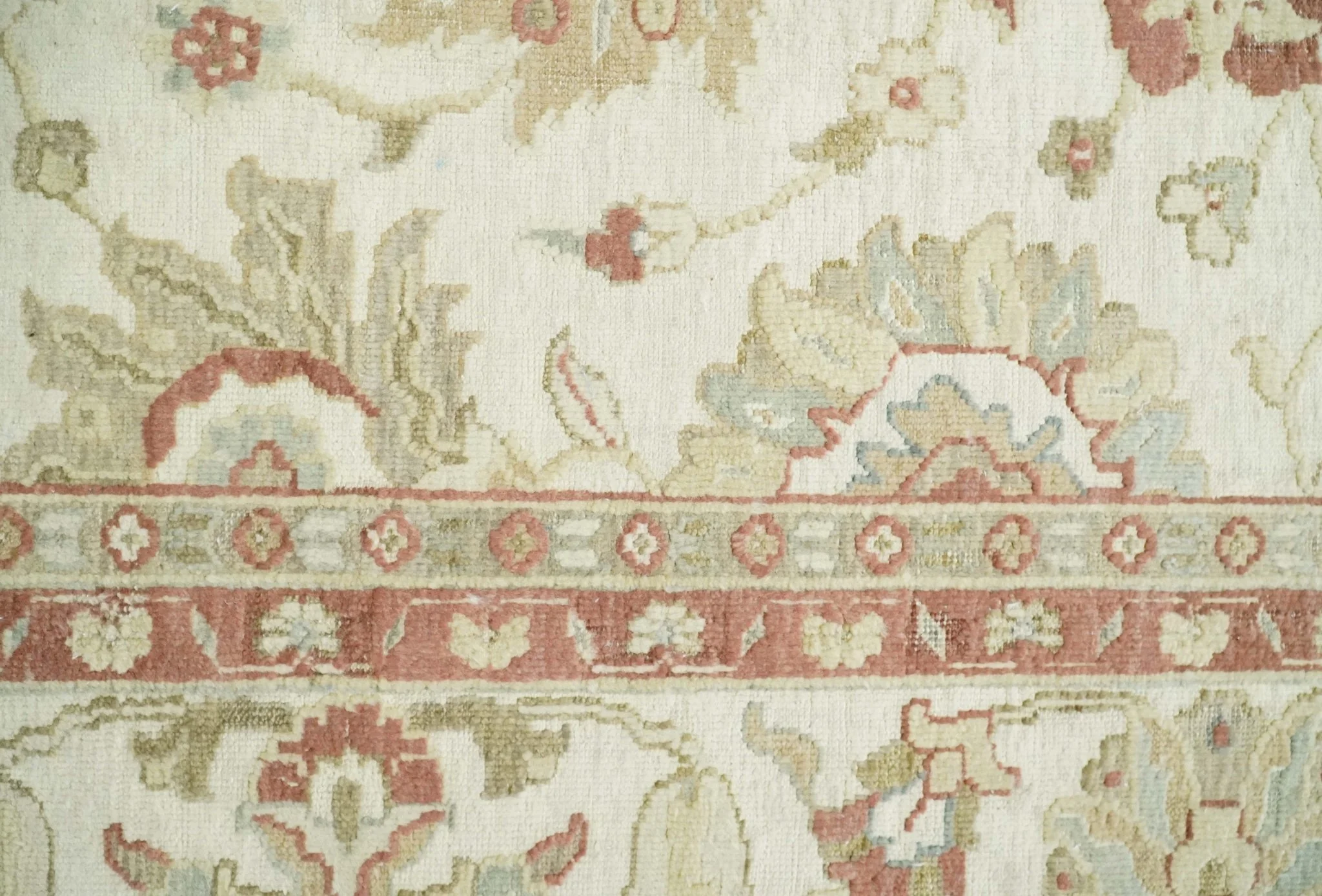 2x4 Hand Knotted Ivory, Olive and Rust Traditional Persian Oushak Wool | N8024 - Image 7