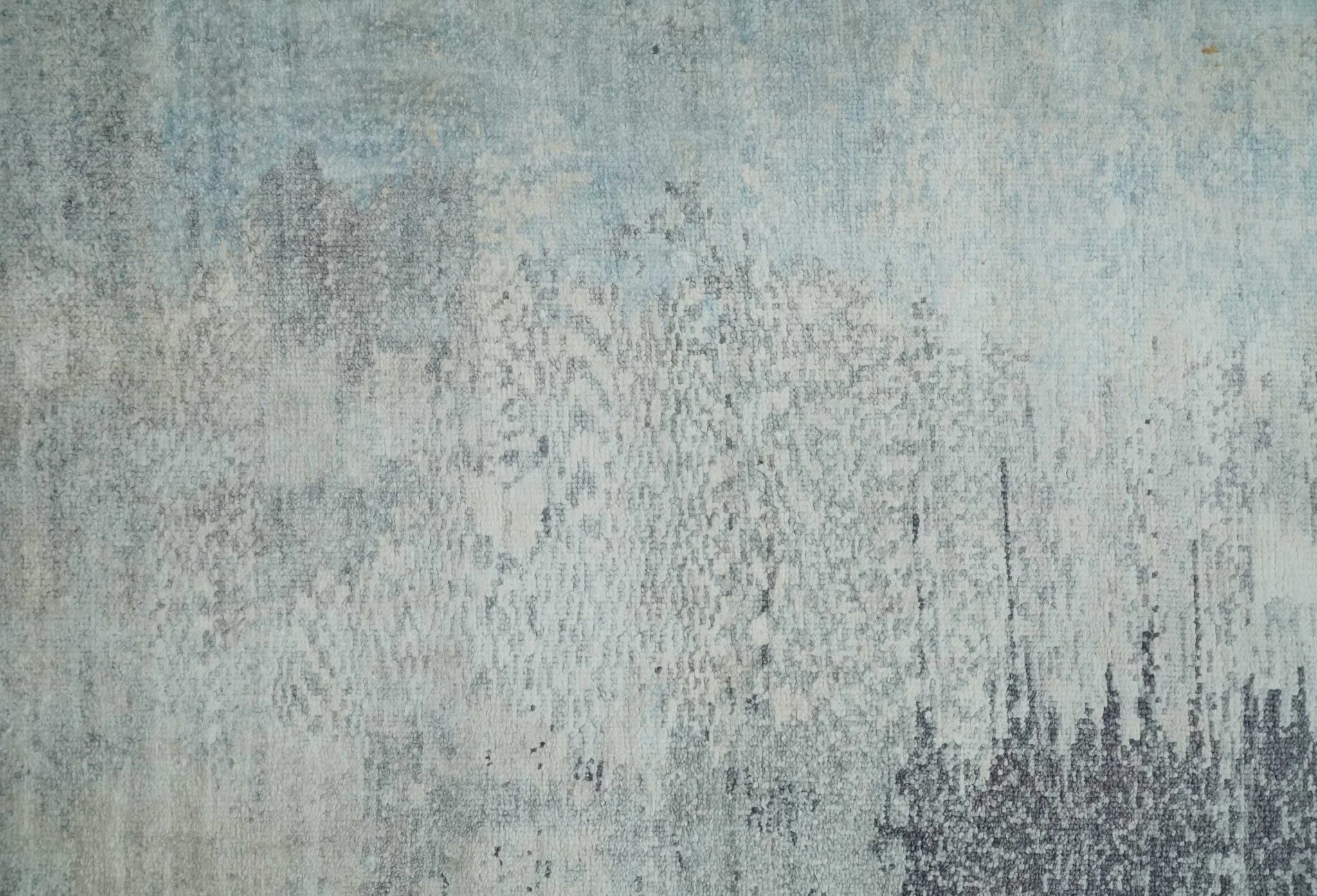 2x4 Modern Abstract Beige, Blue and Charcoal Bamboo Silk Rug| N6724 - Image 2