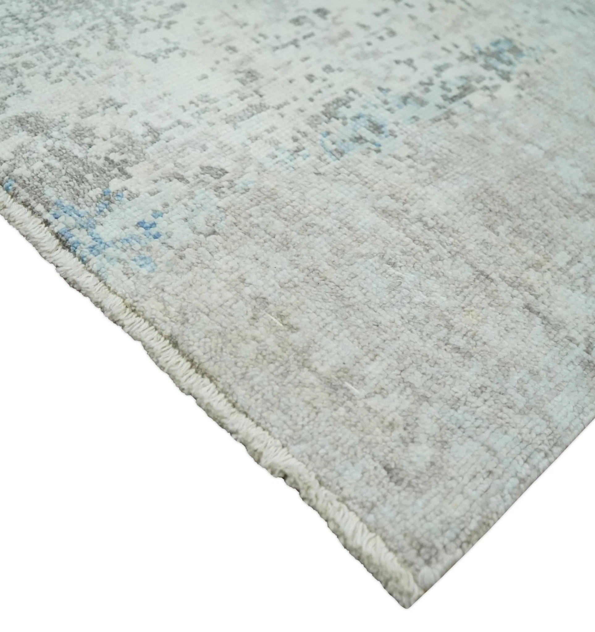 2x4 Modern Abstract Blue and Ivory Rug made with Art Silk| N4124 - Image 3