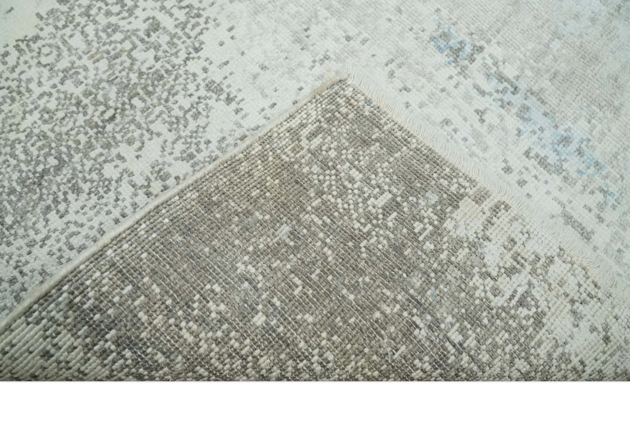 2x4 Modern Abstract Blue and Ivory Rug made with Art Silk| N4124 - Image 5
