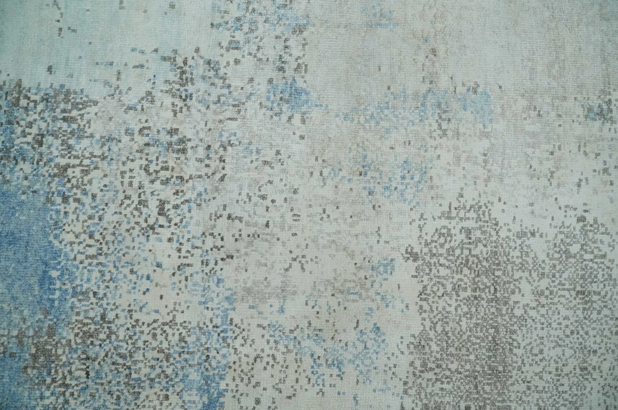 2x4 Modern Abstract Blue and Ivory Rug made with Art Silk| N4124 - Image 6
