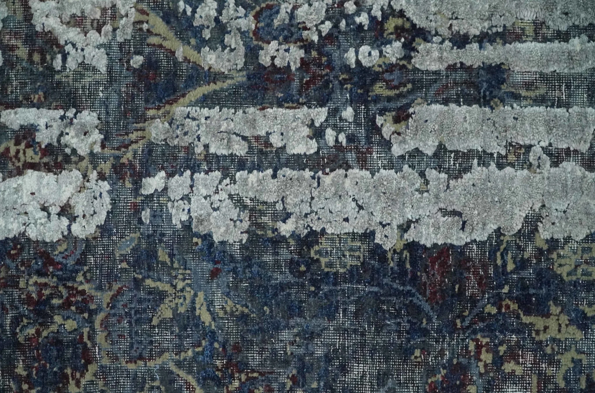 2x4 Modern Abstract Gray, Beige and Silver Wool Rug| N7724 - Image 2
