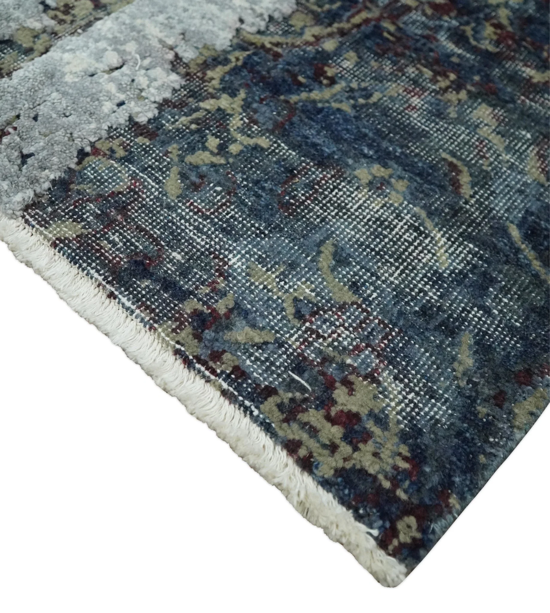 2x4 Modern Abstract Gray, Beige and Silver Wool Rug| N7724 - Image 3