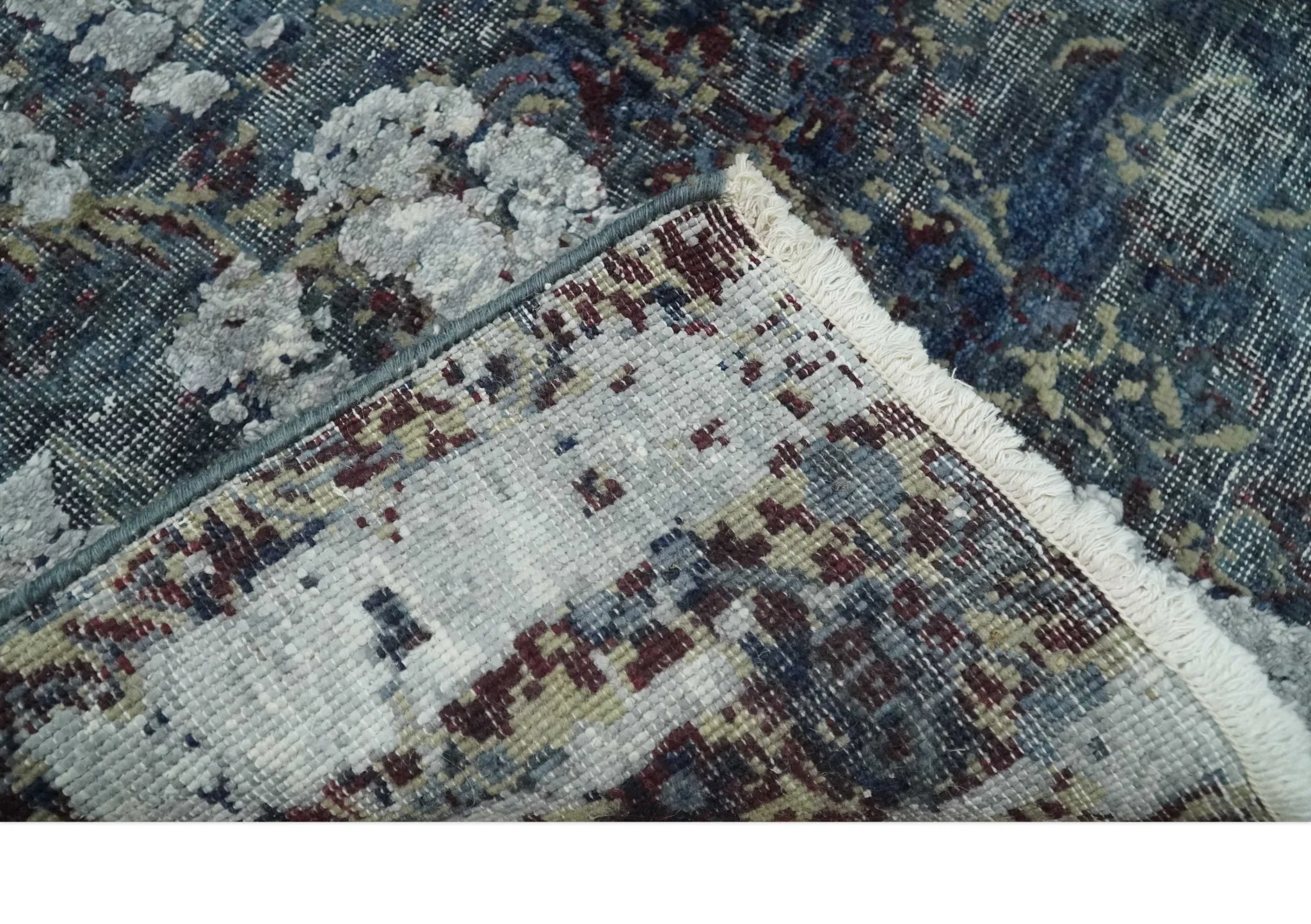 2x4 Modern Abstract Gray, Beige and Silver Wool Rug| N7724 - Image 5