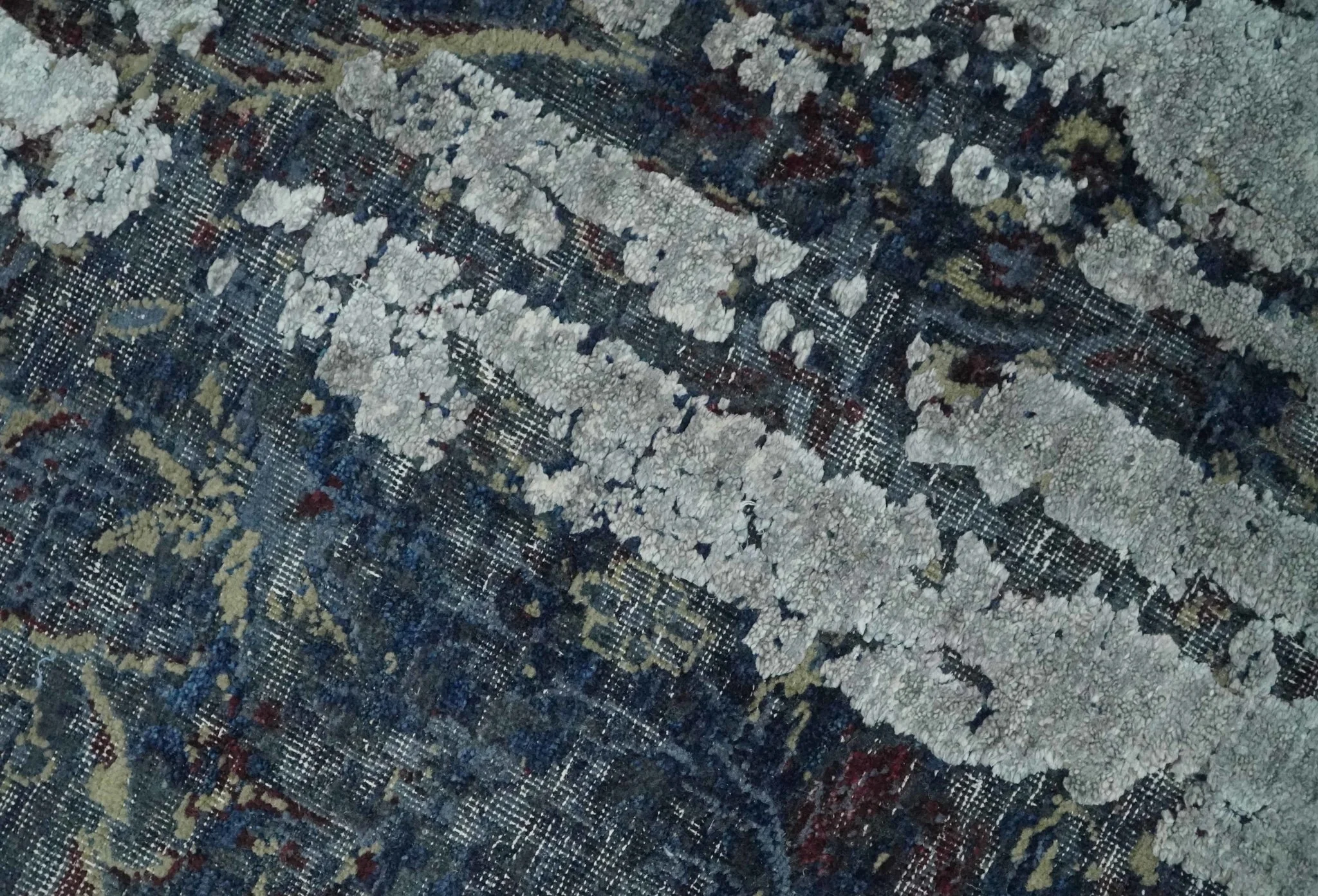 2x4 Modern Abstract Gray, Beige and Silver Wool Rug| N7724 - Image 6