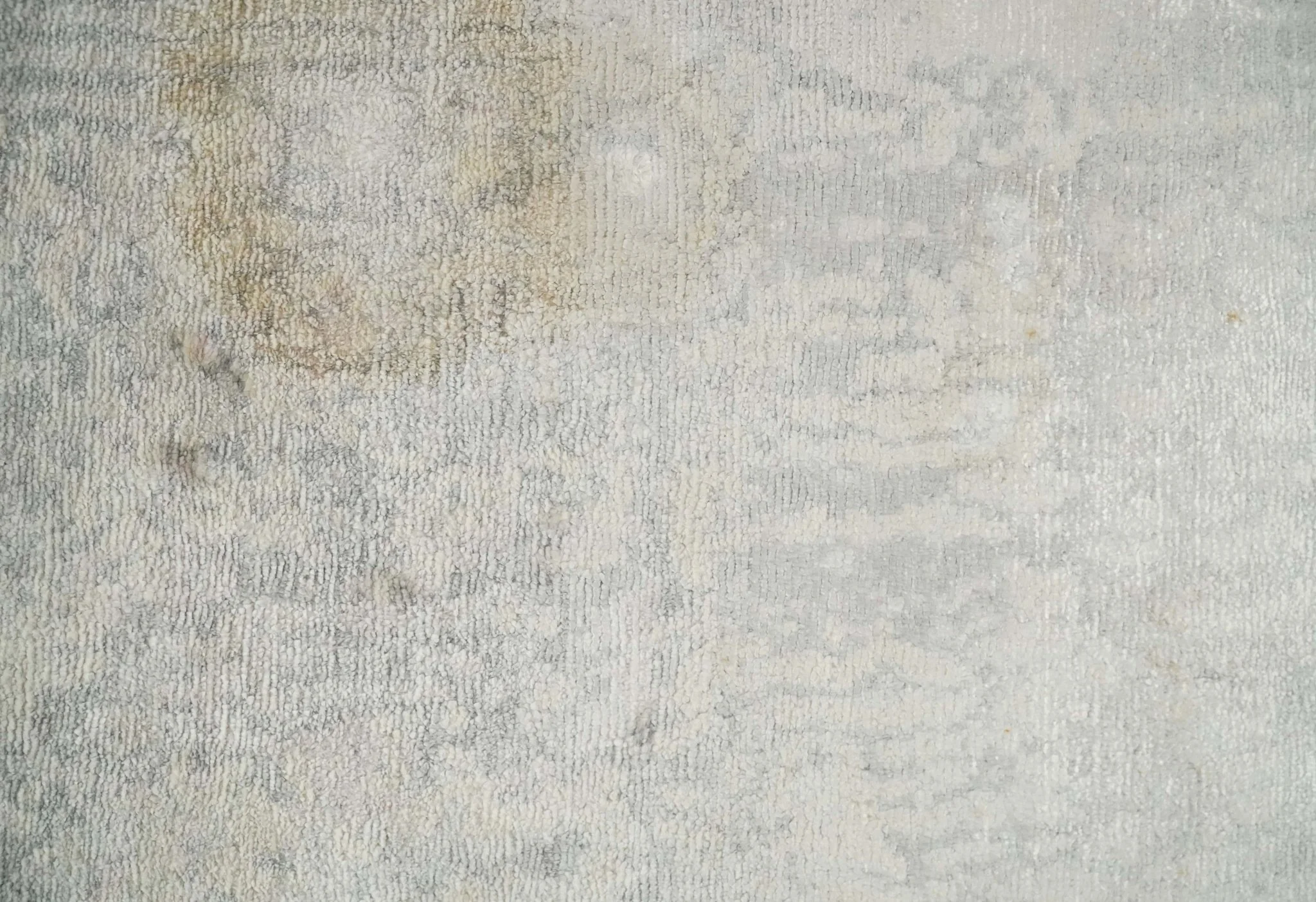 2x4 Entryway Modern Abstract Ivory and Gray Wool Rug Made with Art Silk - Image 2