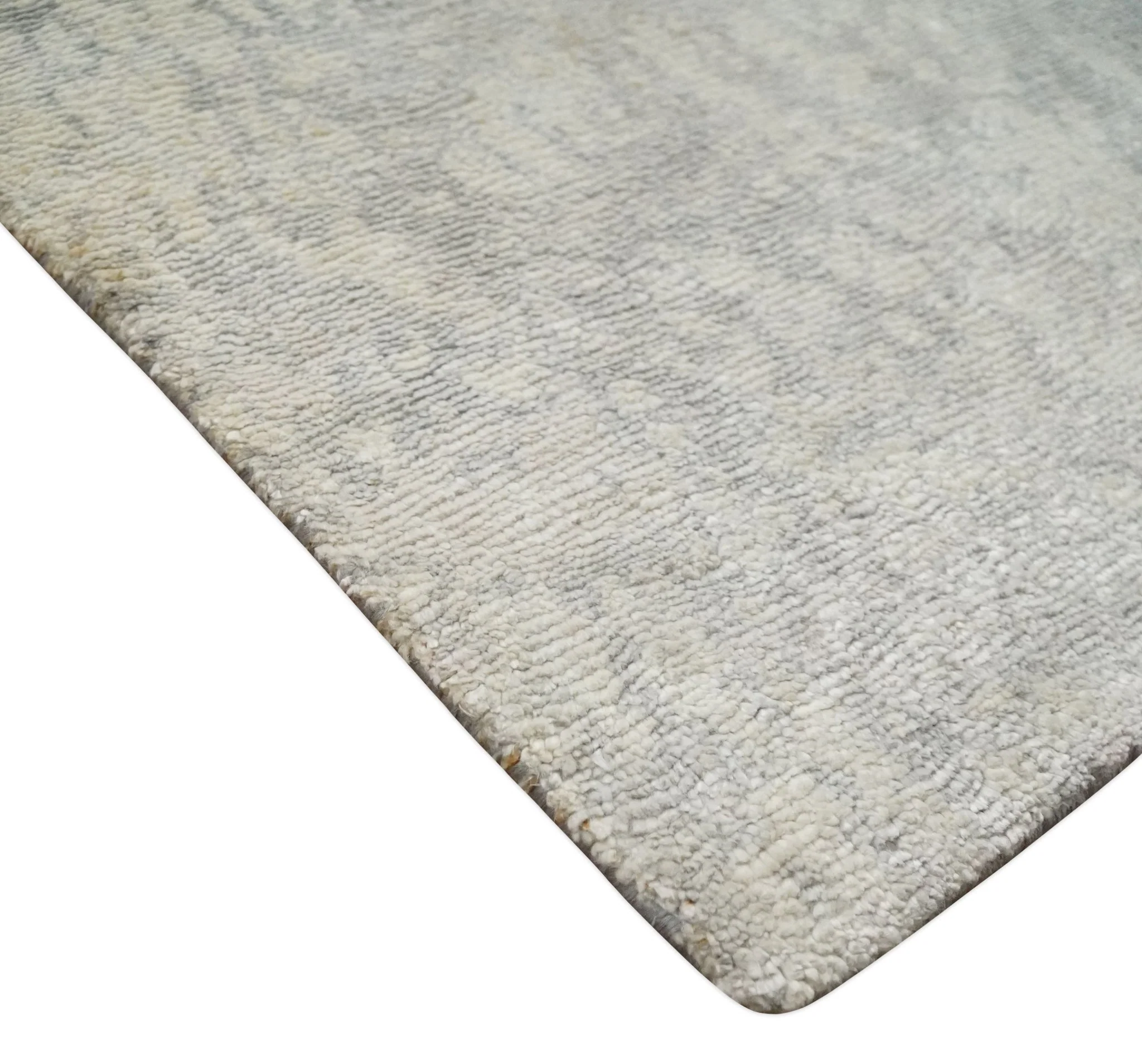 2x4 Entryway Modern Abstract Ivory and Gray Wool Rug Made with Art Silk - Image 3