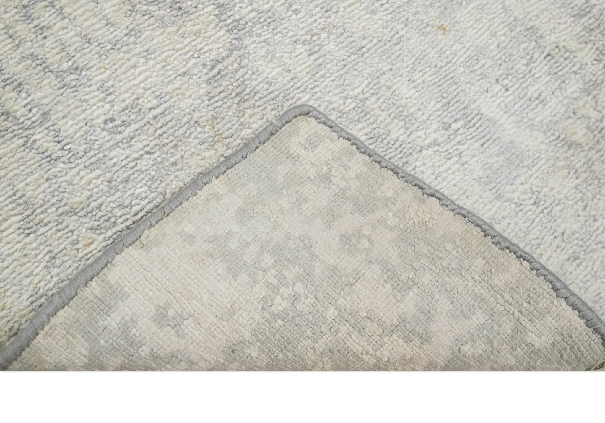 2x4 Entryway Modern Abstract Ivory and Gray Wool Rug Made with Art Silk - Image 7