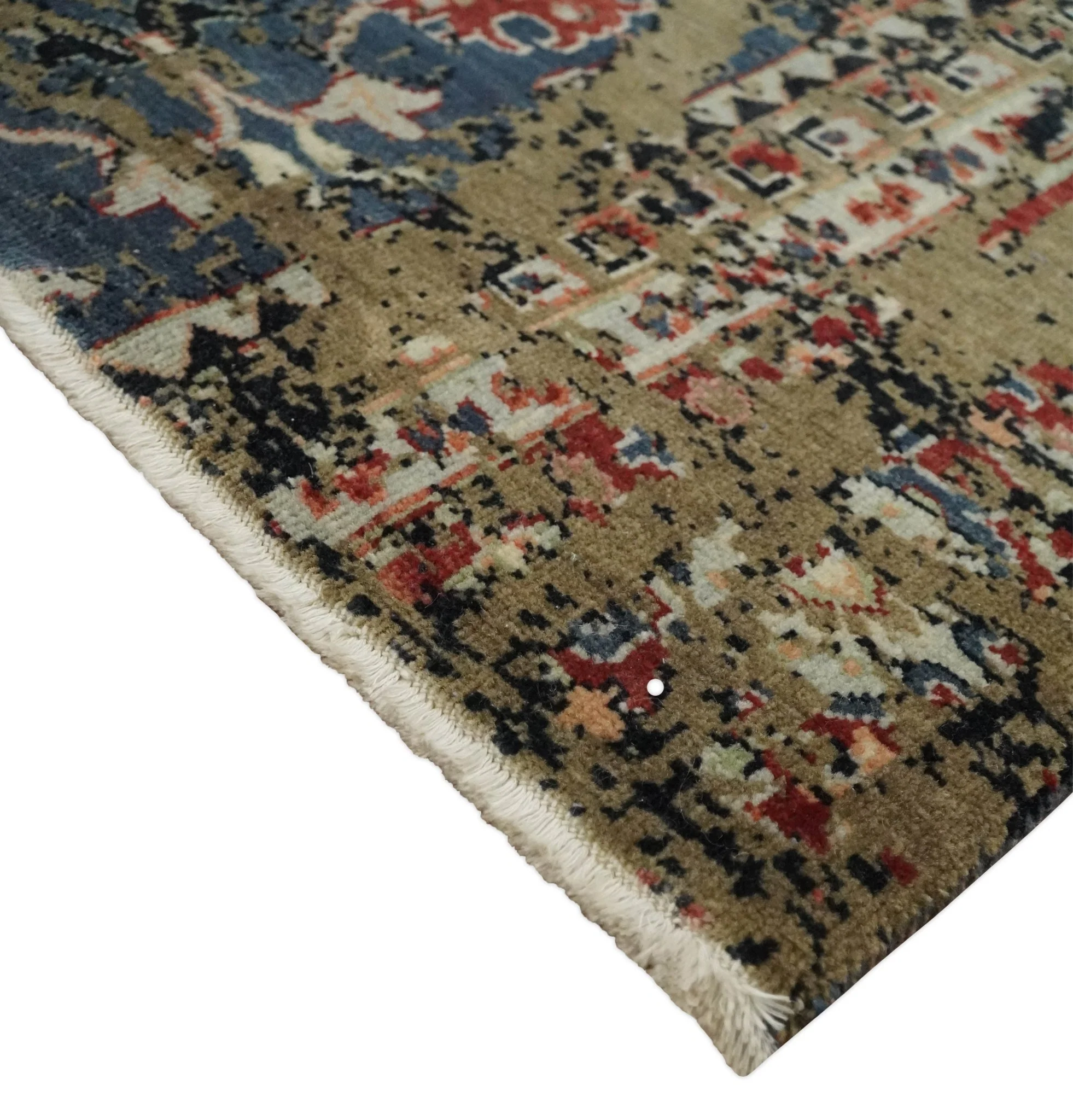 2x4 Modern Abstract Olive, Charcoal and Gray Wool Rug| N7524 - Image 3