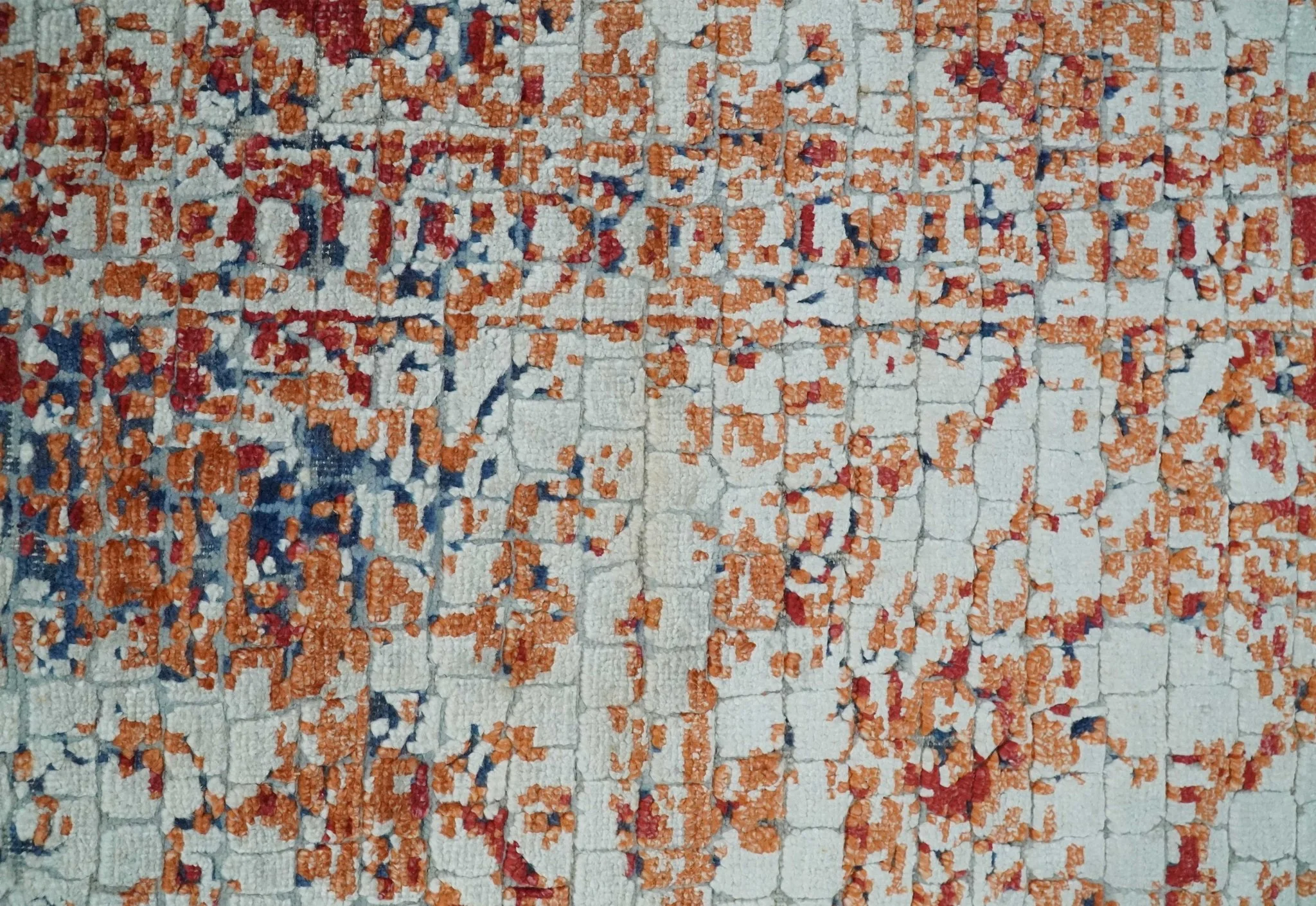 2x4 Modern Abstract Peach and Ivory Art Silk Rug| N8224 - Image 2