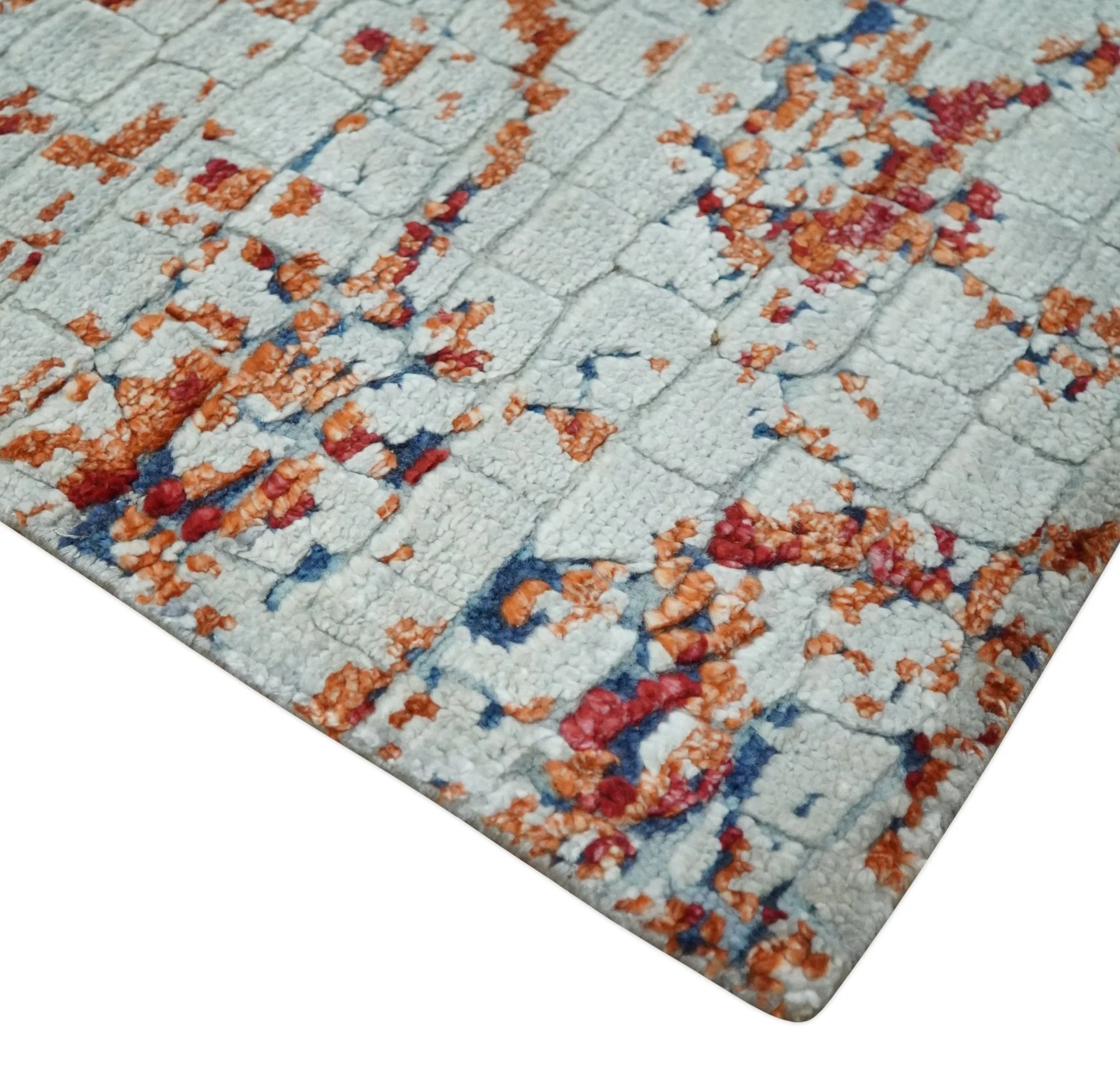 2x4 Modern Abstract Peach and Ivory Art Silk Rug| N8224 - Image 3