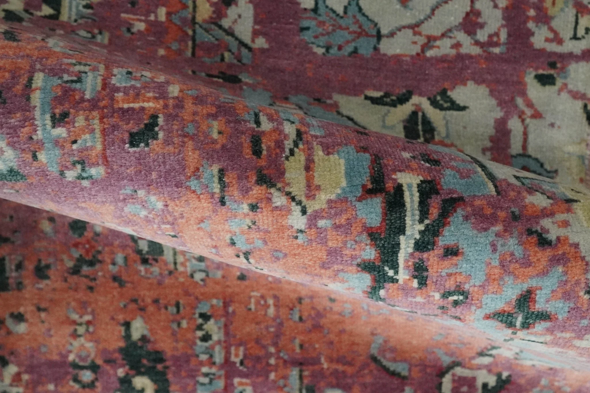2x4 Hand Knotted Modern Abstract Peach and Ivory Wool Rug| N8424 - Image 4