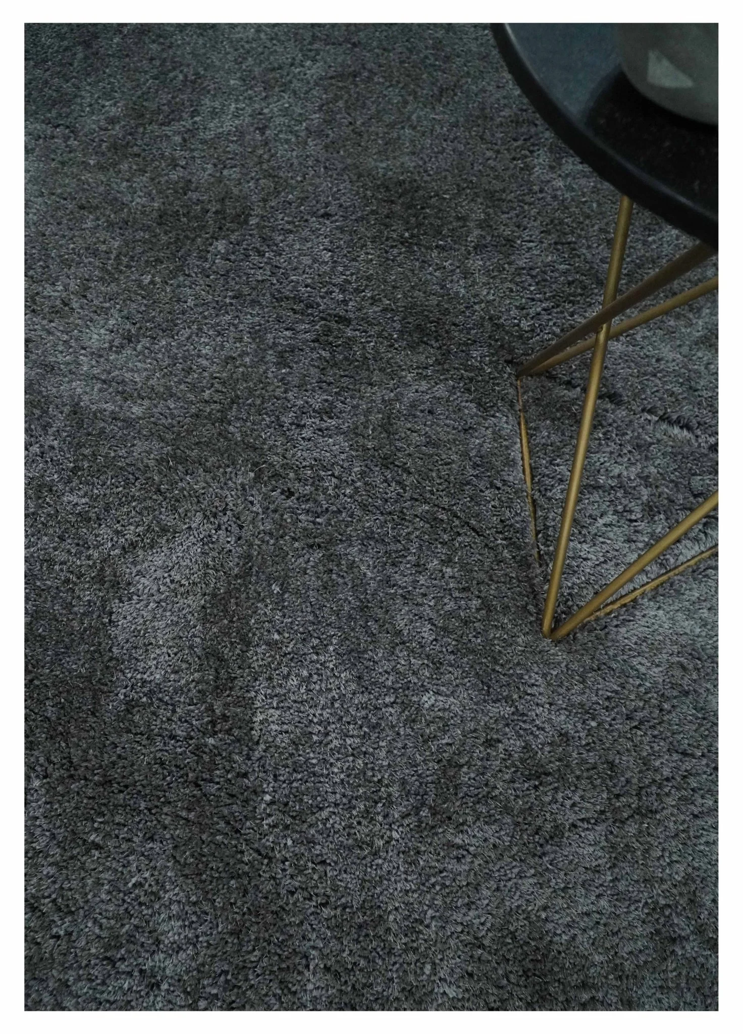 3x5, 4x6 and 5x7 Hand Woven Shag Charcoal Art Silk Soft Viscose Area Rug - Image 2