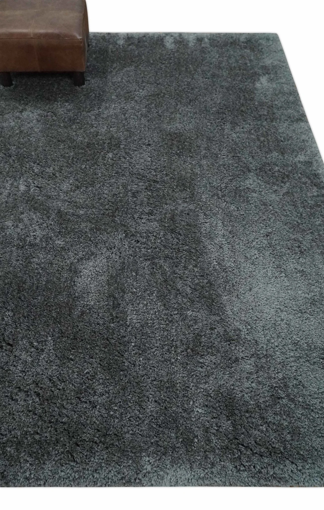 3x5, 4x6 and 5x7 Hand Woven Shag Charcoal Art Silk Soft Viscose Area Rug - Image 3