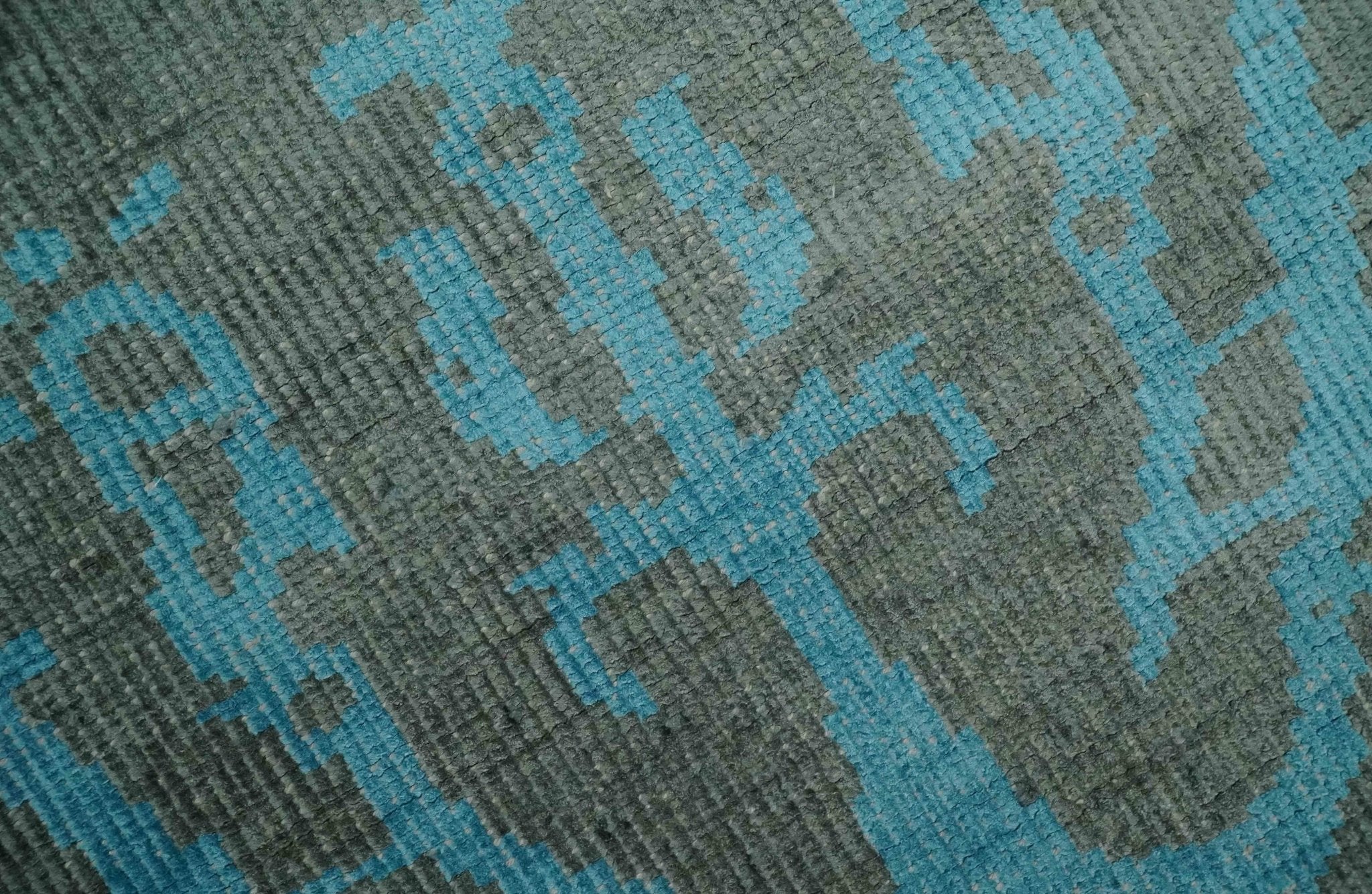 4.5x6.5 Hand Knotted Blue and Gray Modern Persian Style Contemporary Art Silk Area Rug | OP133 - Image 2