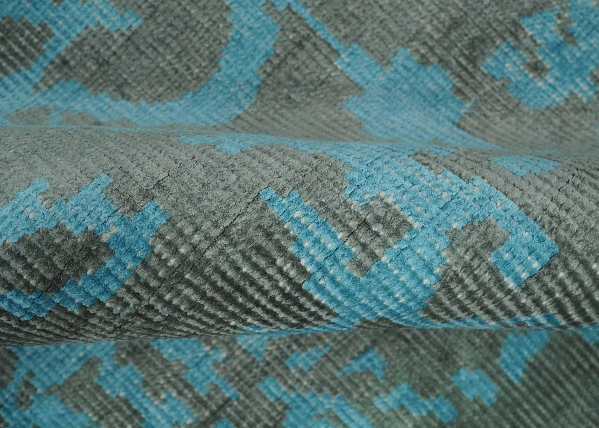 4.5x6.5 Hand Knotted Blue and Gray Modern Persian Style Contemporary Art Silk Area Rug | OP133 - Image 6