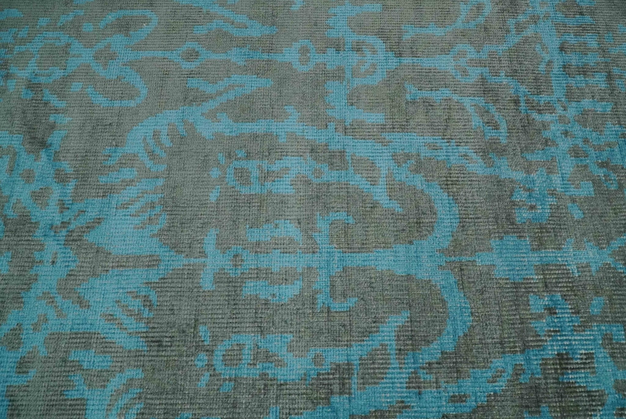 4.5x6.5 Hand Knotted Blue and Gray Modern Persian Style Contemporary Art Silk Area Rug | OP133 - Image 9