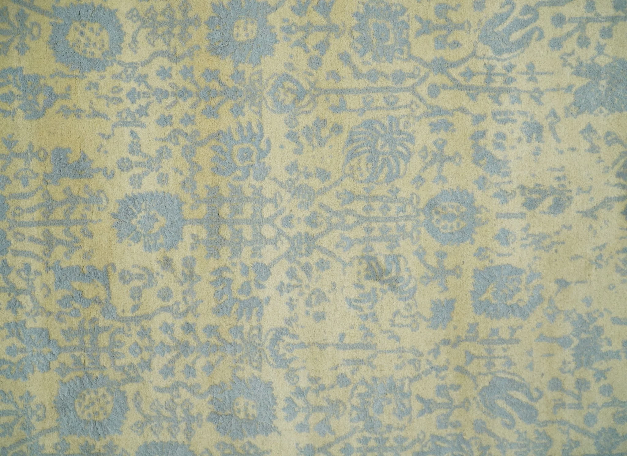 4x6 Fine Hand Knotted Gold and Silver Traditional Vintage Persian Style Antique Wool and Silk Rug | AGR11 - Image 11