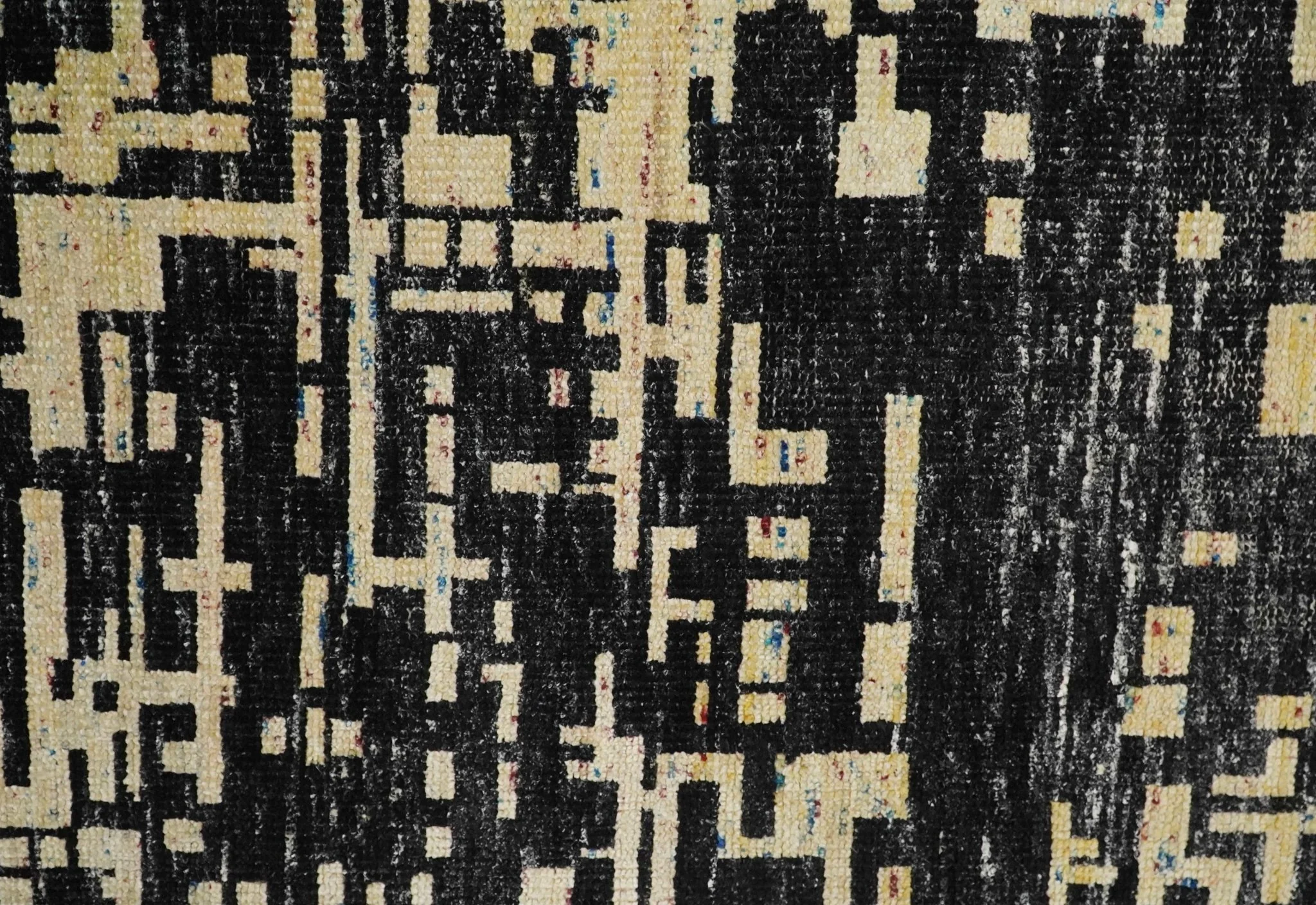 4x6 Hand Knotted Beige and Black Modern Abstract Contemporary Recycled Silk Area Rug | OP54 - Image 8