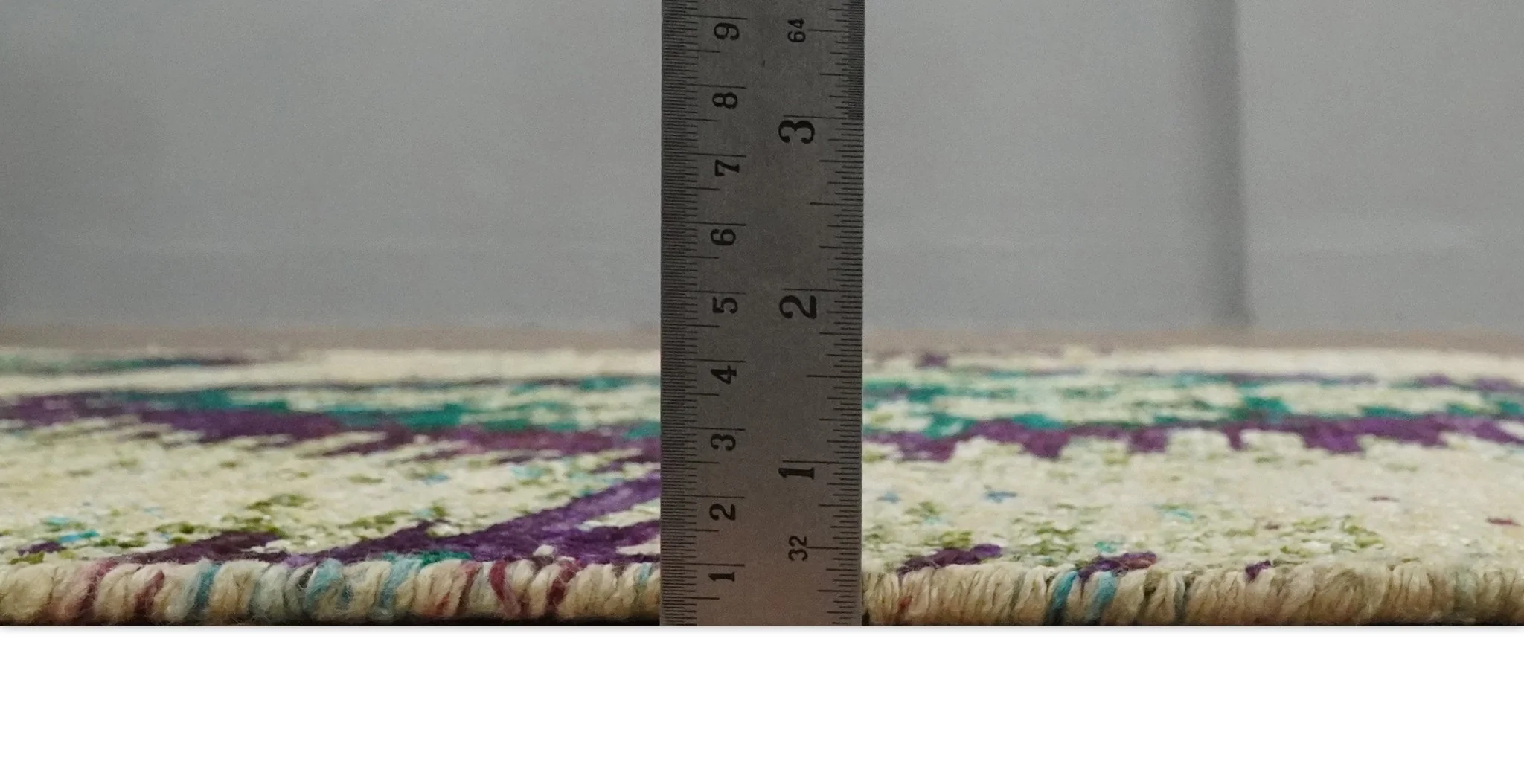 Hand Knotted 4x6 Beige, Violet and Green Persian made of Recycled Silk Area Rug | OP57 - Image 10