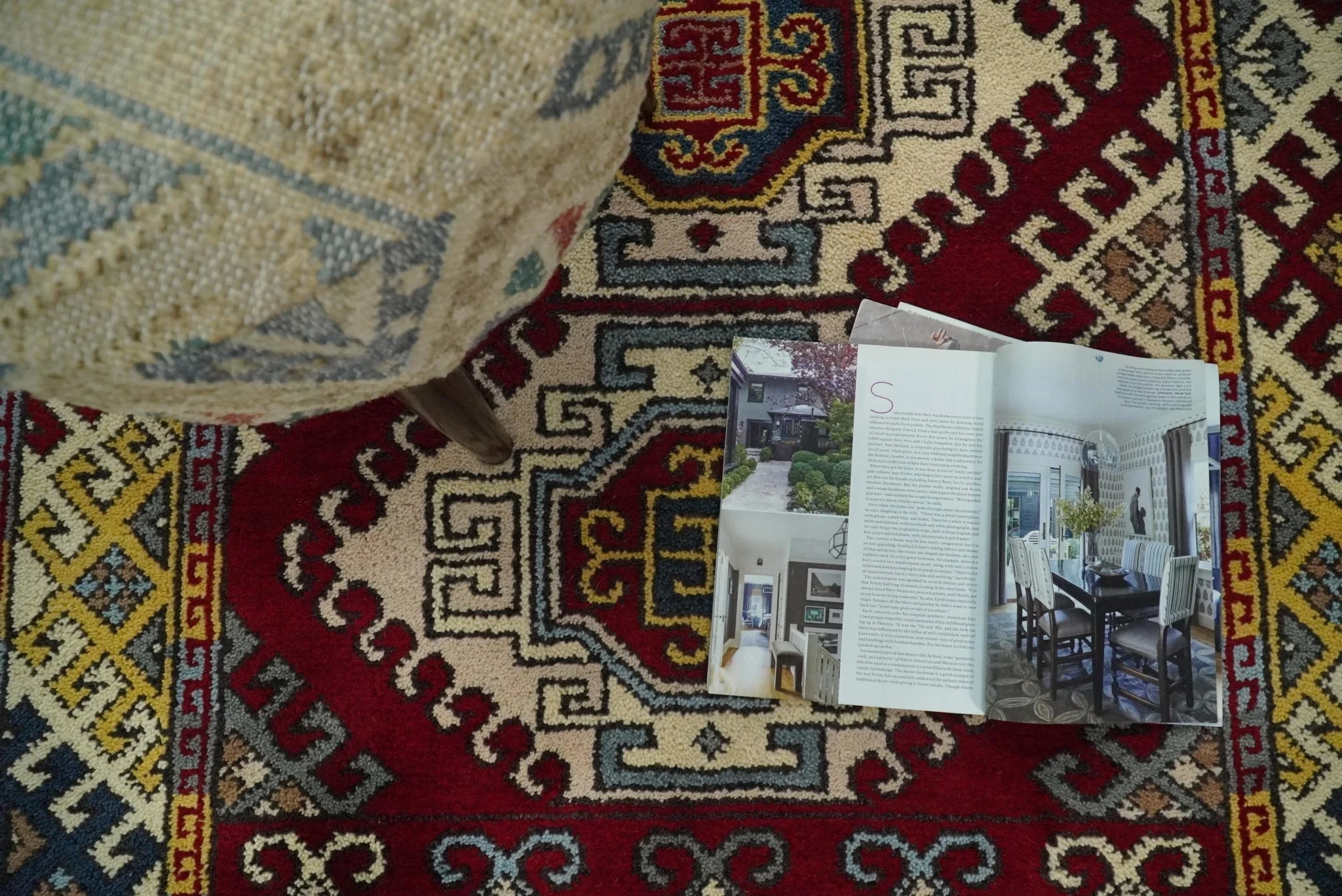 4x6 Hand Knotted traditional Kazak Ivory and Rust Traditional Tribal Armenian Rug | KZA9 - Image 4