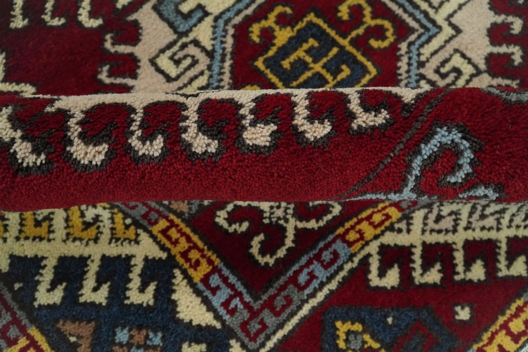4x6 Hand Knotted traditional Kazak Ivory and Rust Traditional Tribal Armenian Rug | KZA9 - Image 7