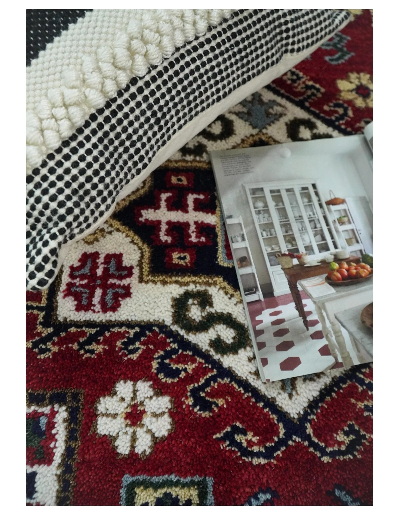 4x6 Hand Knotted traditional Kazak Rust and Ivory Traditional Tribal Armenian Rug | KZA10 - Image 6