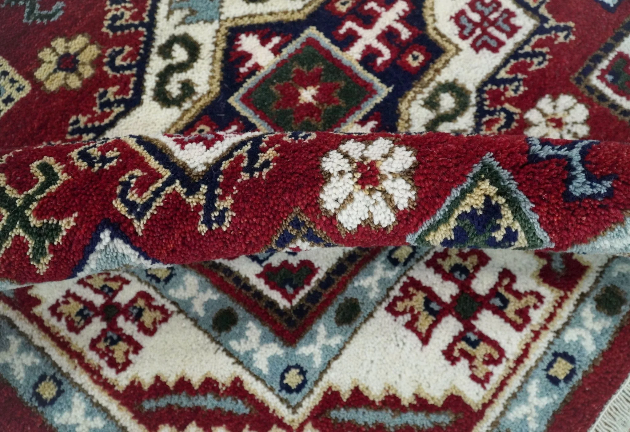 4x6 Hand Knotted traditional Kazak Rust and Ivory Traditional Tribal Armenian Rug | KZA10 - Image 7