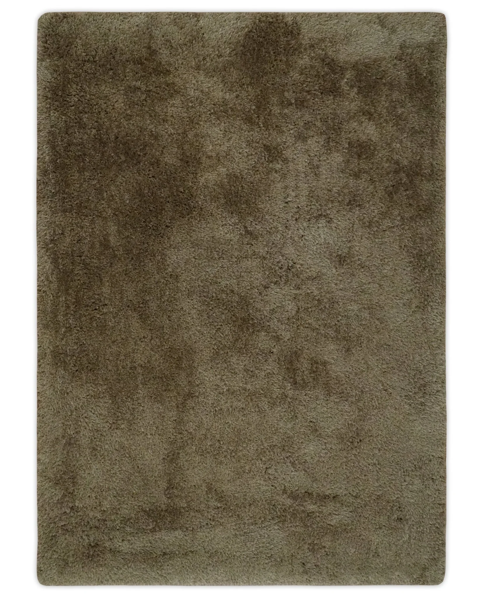 Solid 3x5, 4X6 and 5x7 Hand Woven Shag Brown Soft Viscose Area Rug - Image 10