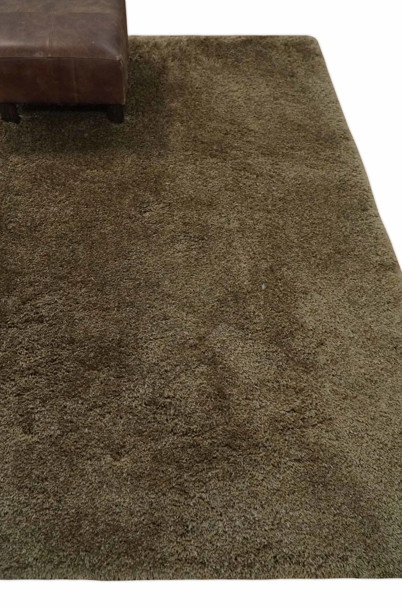 Solid 3x5, 4X6 and 5x7 Hand Woven Shag Brown Soft Viscose Area Rug - Image 3