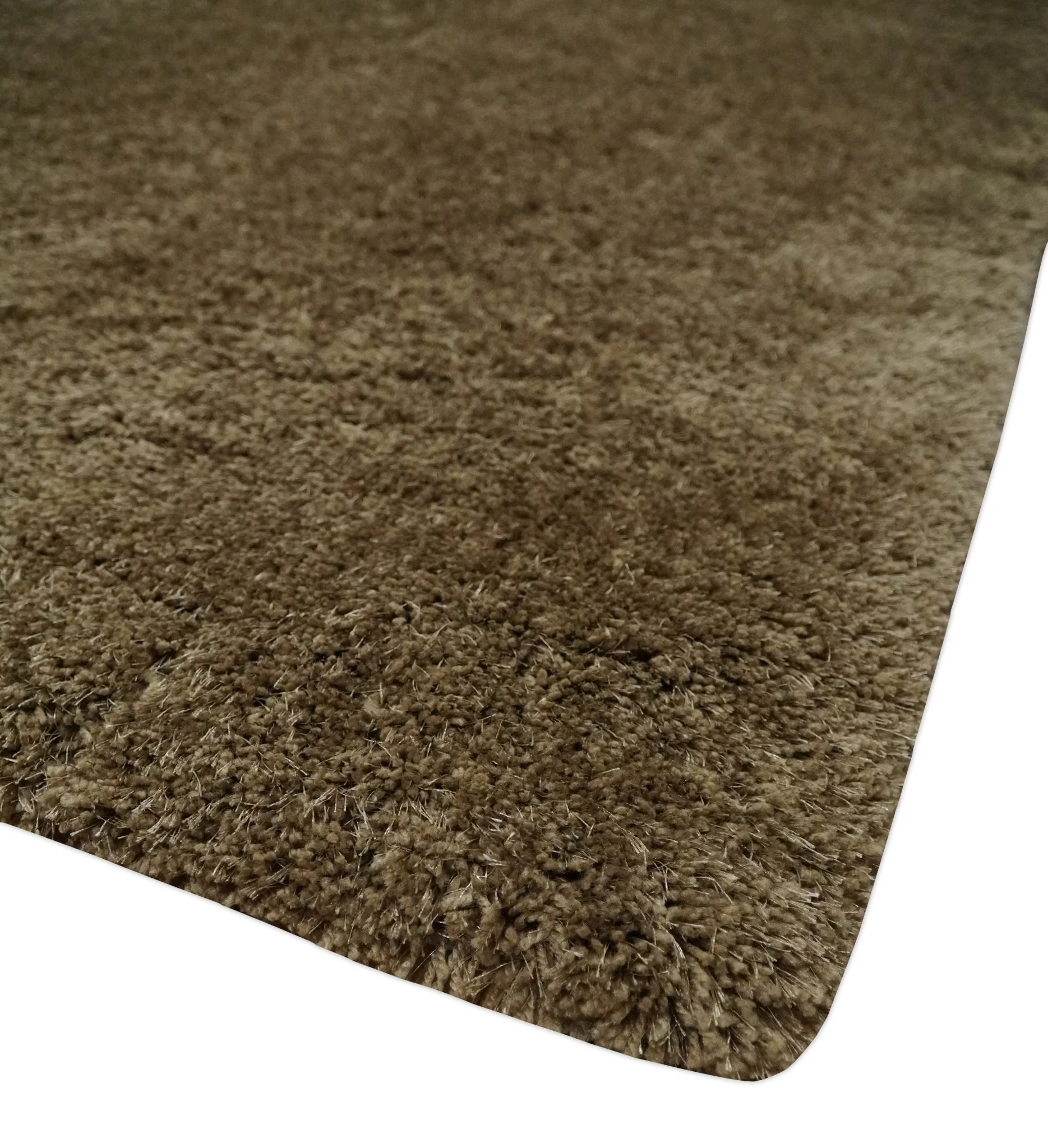 Solid 3x5, 4X6 and 5x7 Hand Woven Shag Brown Soft Viscose Area Rug - Image 5