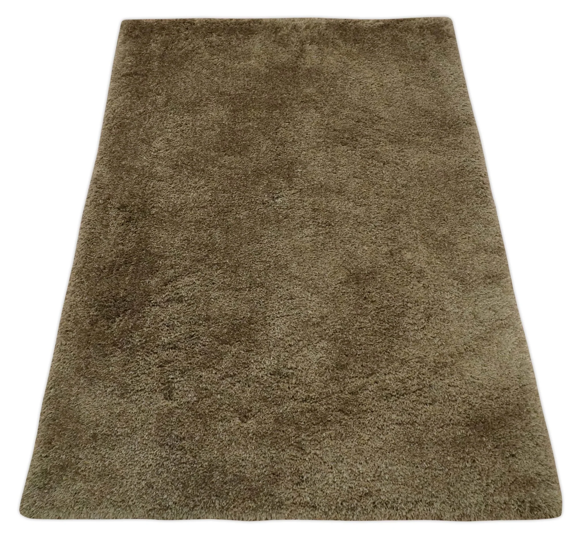 Solid 3x5, 4X6 and 5x7 Hand Woven Shag Brown Soft Viscose Area Rug - Image 8