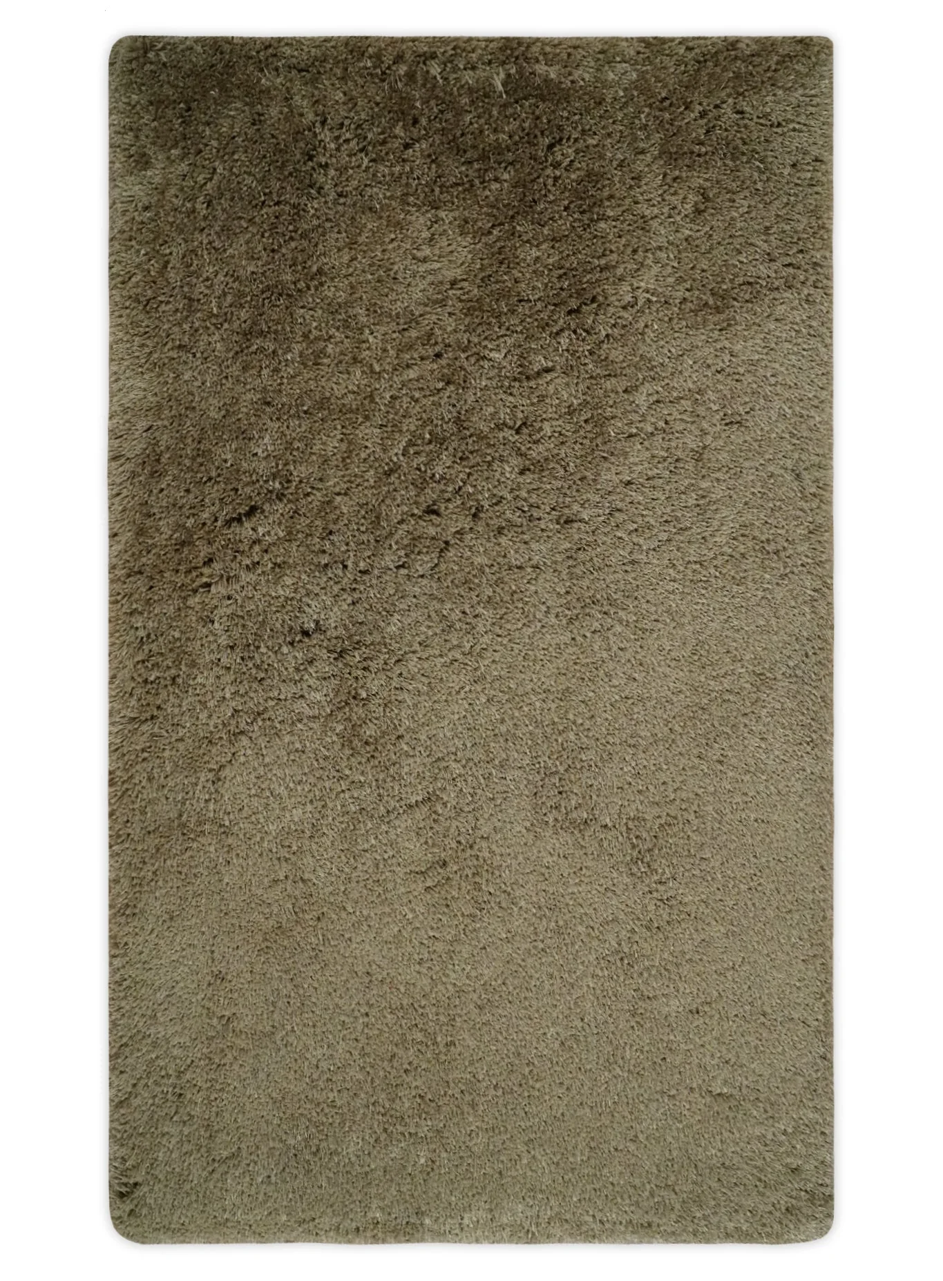 Solid 3x5, 4X6 and 5x7 Hand Woven Shag Brown Soft Viscose Area Rug - Image 9