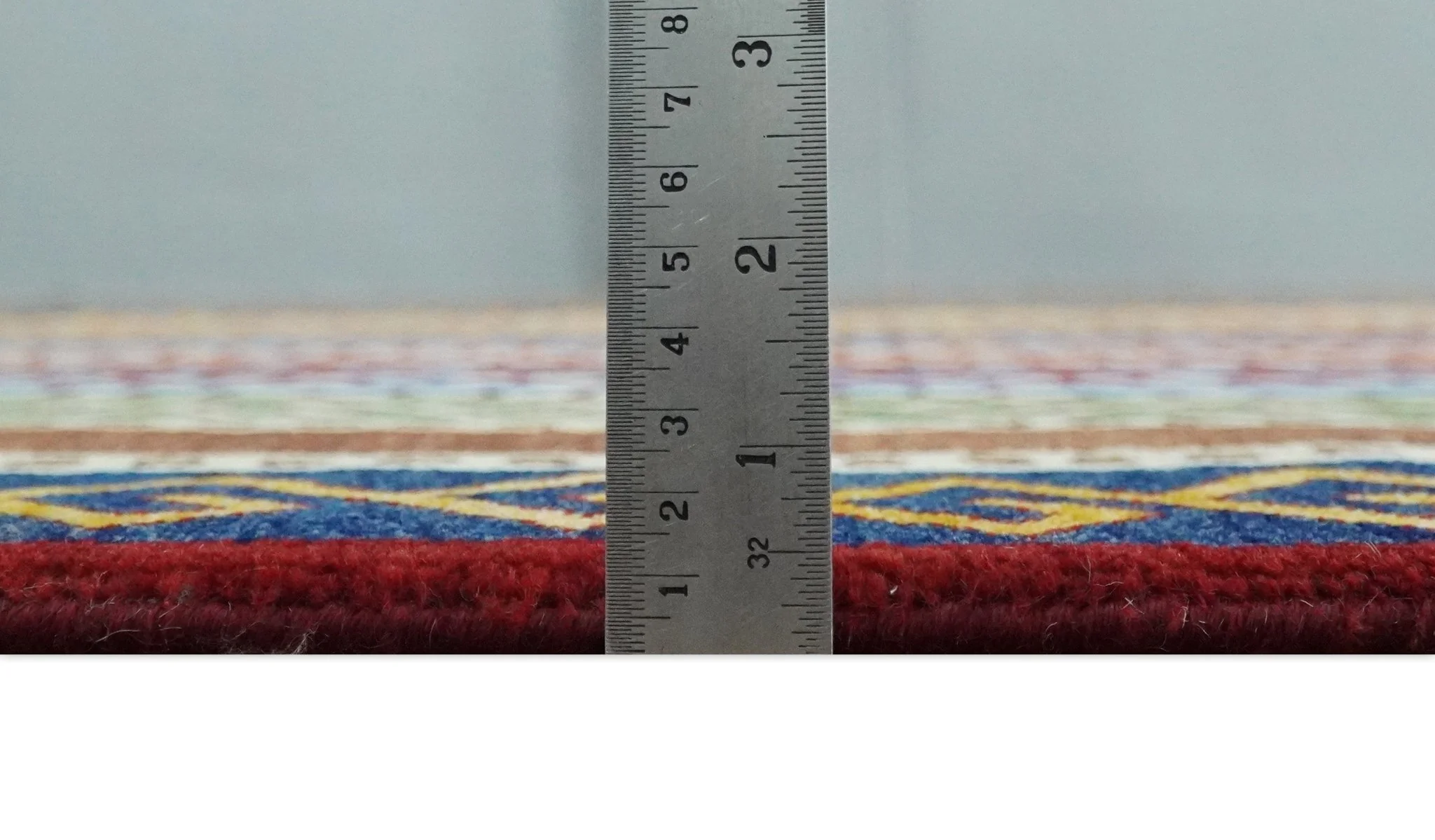 4x6 Multi-colour Striped Wool Hand Woven Southwestern Gabbeh Rug | KNT16 - Image 8