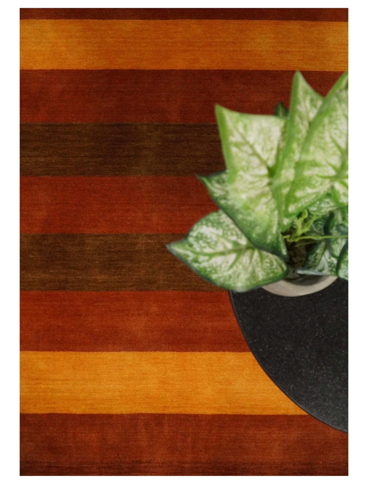 4x6 Small Rust and Gold Striped Wool Hand Woven Southwestern Gabbeh Rug| LOR20 - Image 8