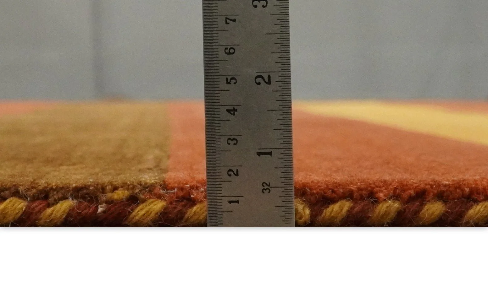 4x6 Small Rust and Gold Striped Wool Hand Woven Southwestern Gabbeh Rug| LOR20 - Image 9