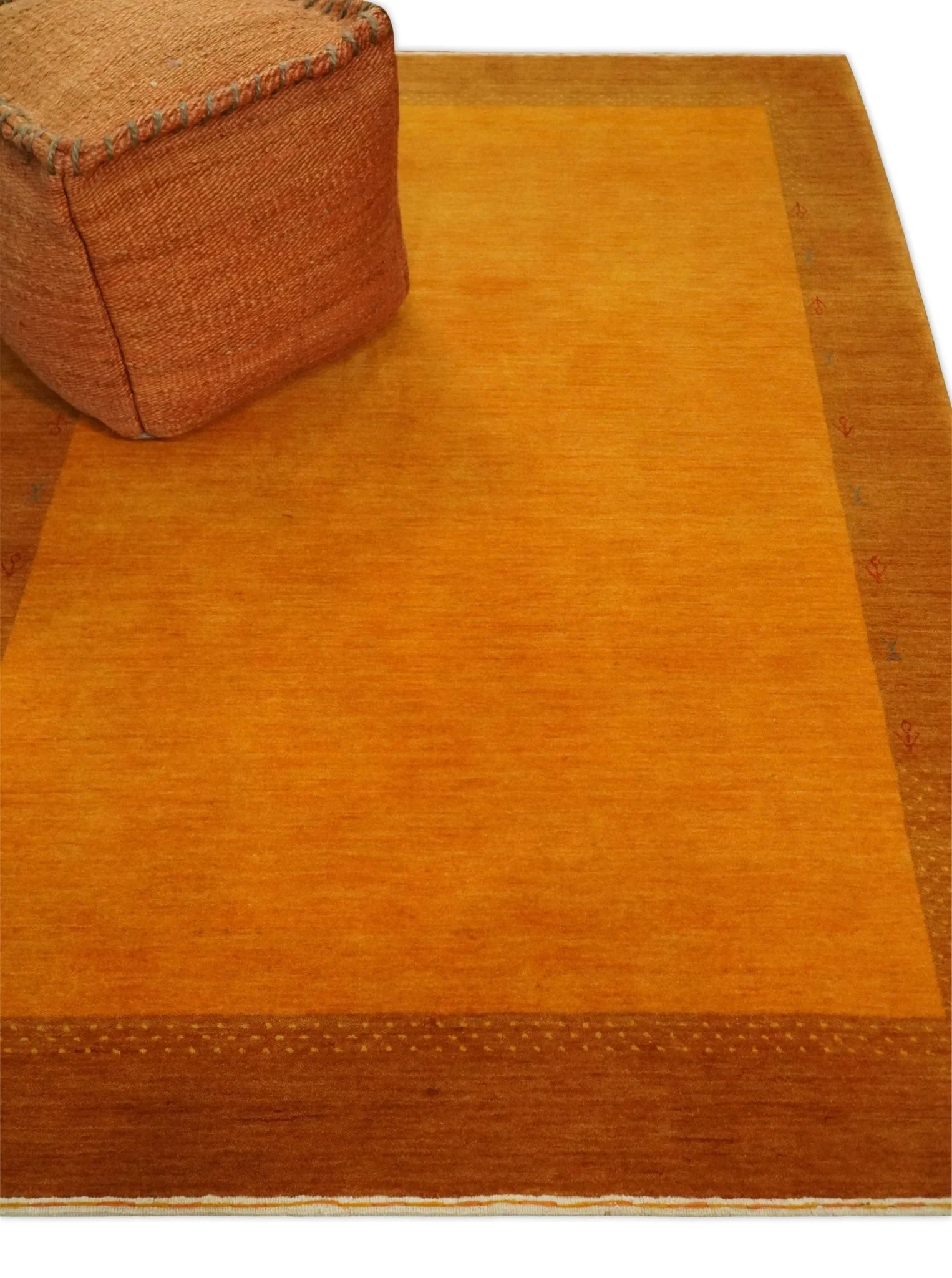 4x6 Small Rust and Brown Farmhouse Wool Hand Woven Southwestern Gabbeh Rug| LOR8 - Image 3