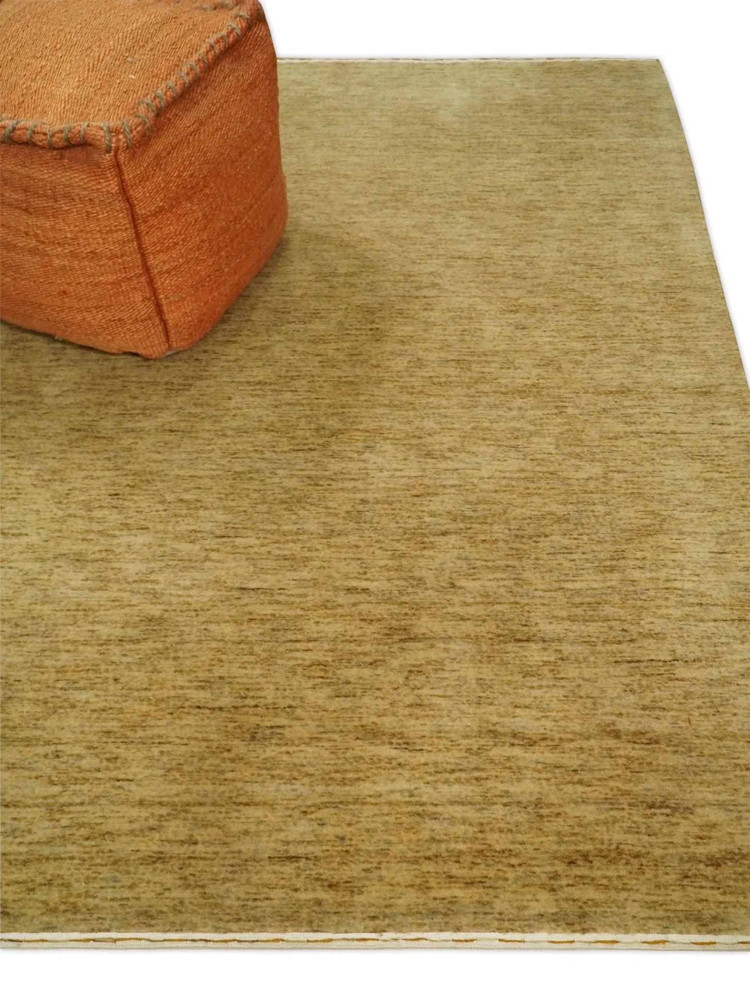 4x6 Small Solid Beige Natural Farmhouse Wool Hand Woven Southwestern Rug| LOR4 - Image 3