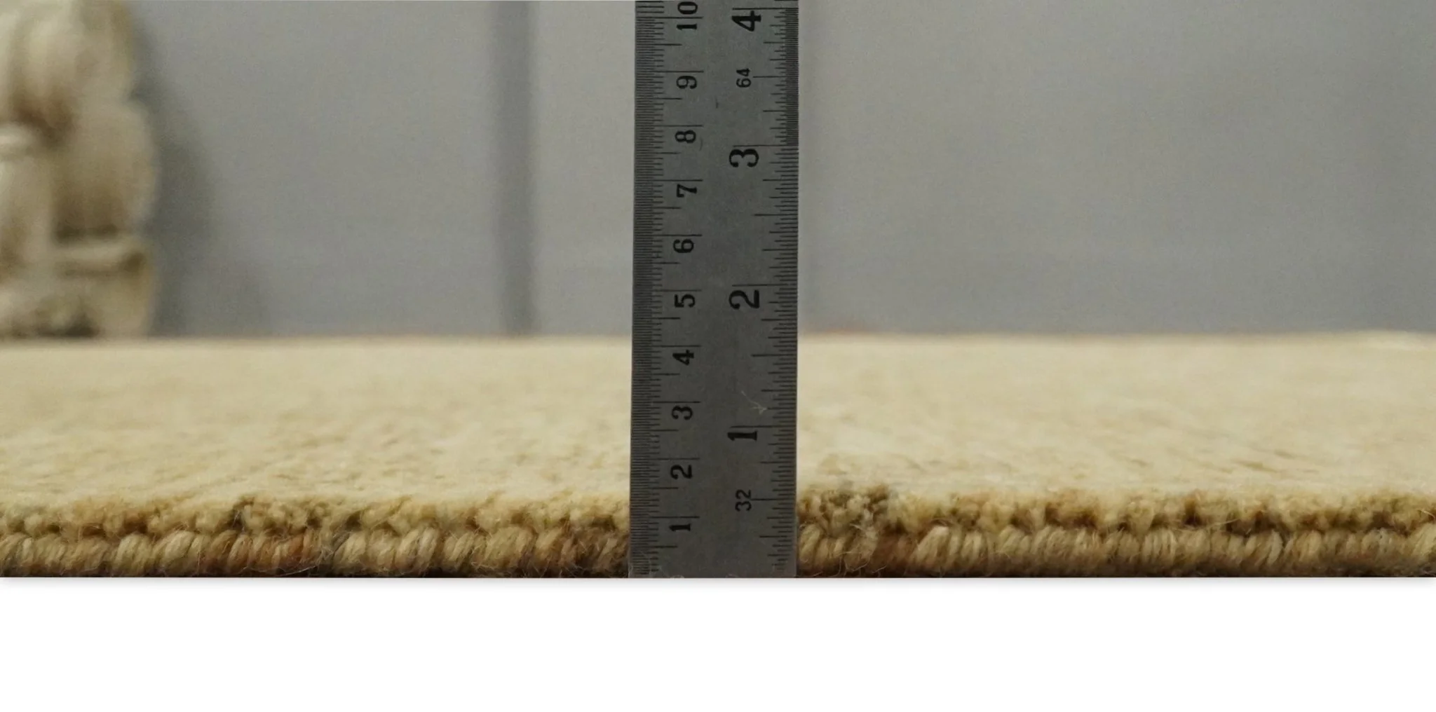 4x6 Small Solid Beige Natural Farmhouse Wool Hand Woven Southwestern Rug| LOR4 - Image 9