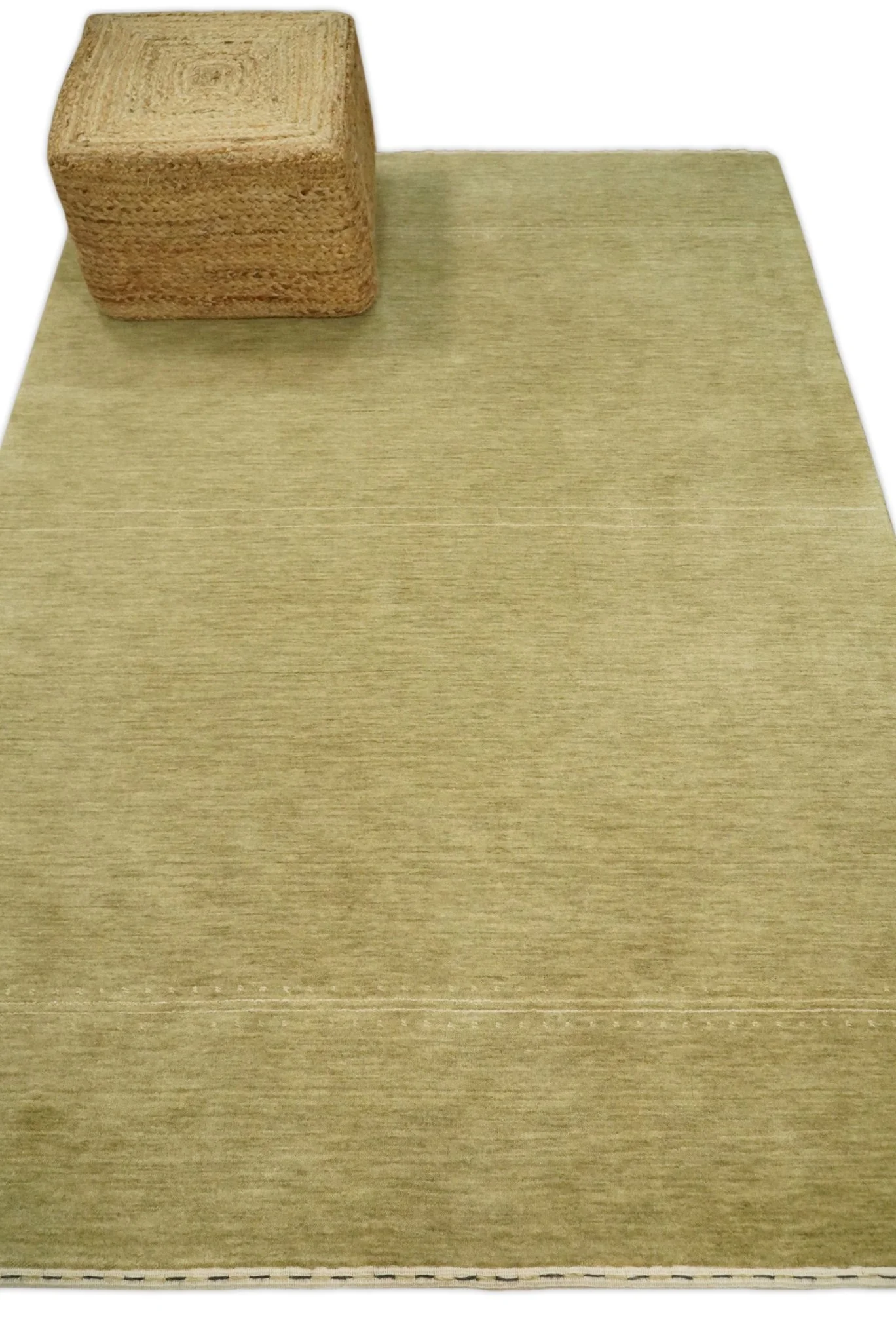 4x6 Small Solid Beige Wool Hand Woven Southwestern Gabbeh Rug | LOR11 - Image 3