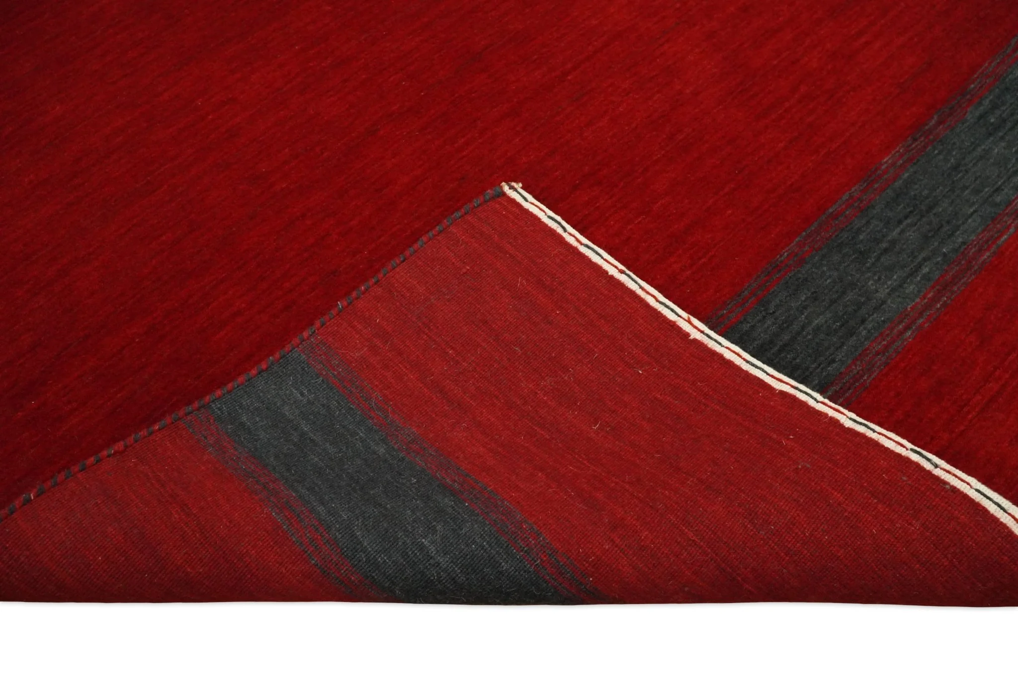 4x6 Small Solid Red Wool Hand Woven Southwestern Gabbeh Rug | LOR24 - Image 6