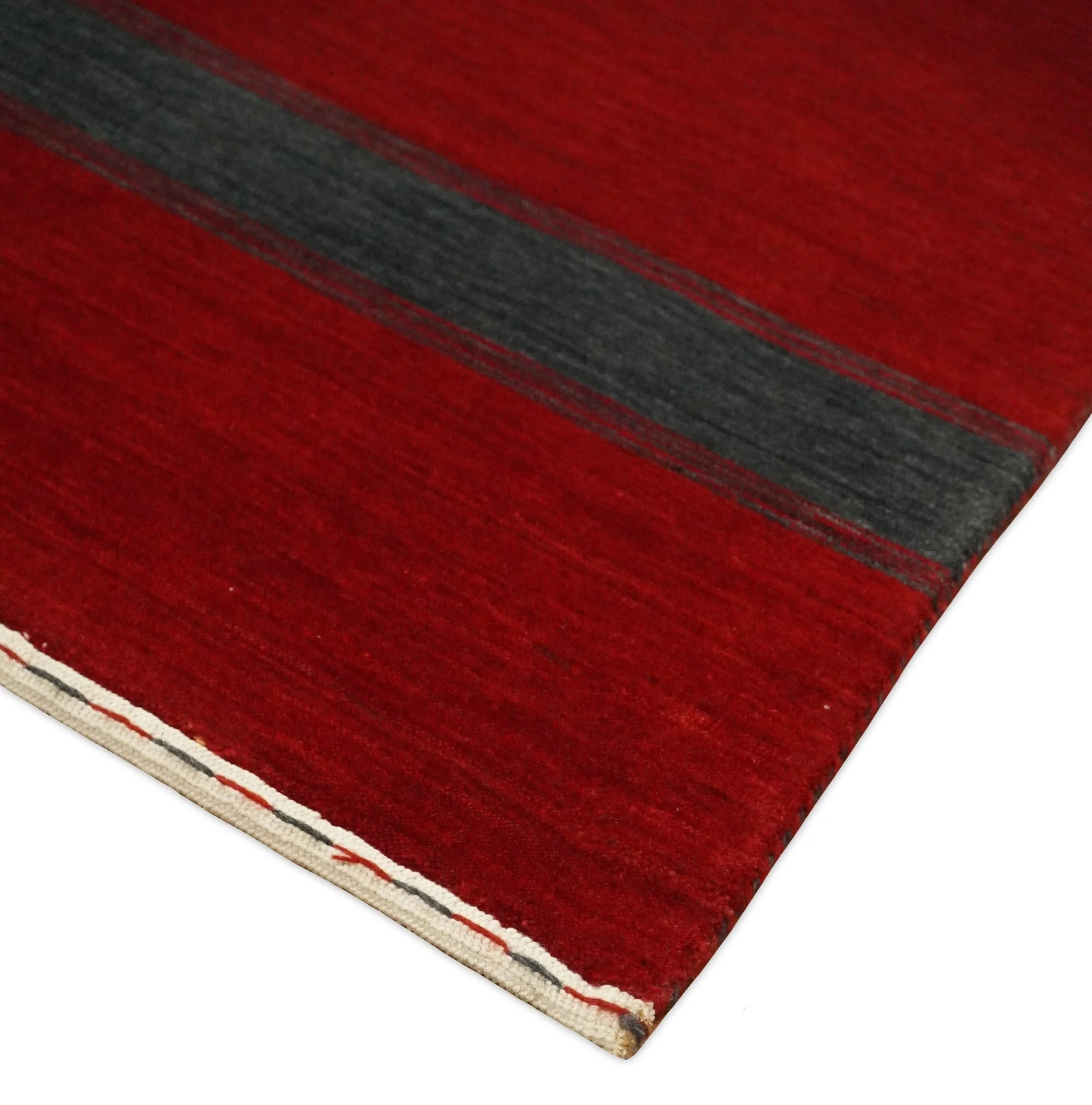 4x6 Small Solid Red Wool Hand Woven Southwestern Gabbeh Rug | LOR24 - Image 8
