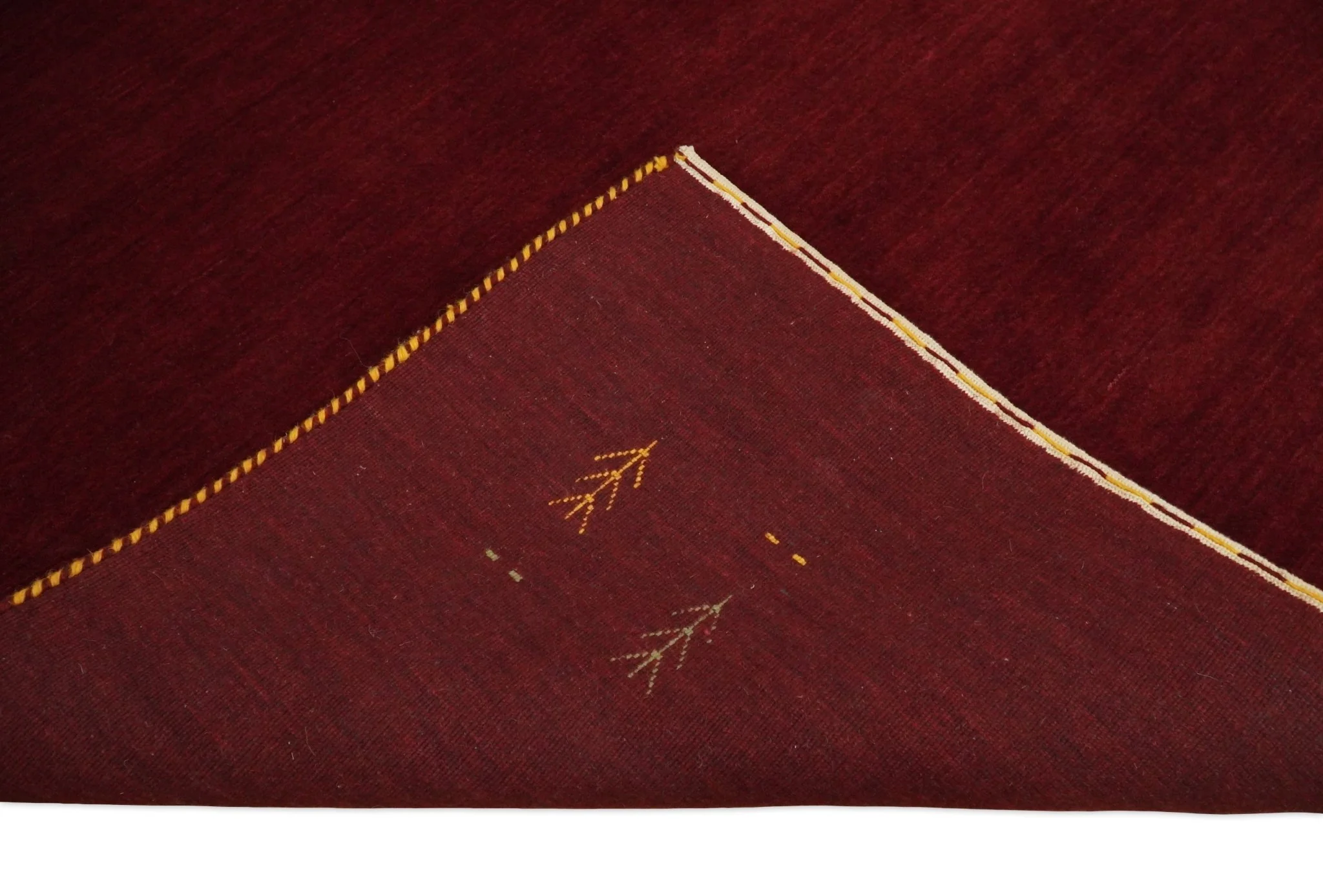 4x6 Solid Red Wool Hand Woven Southwestern Gabbeh Rug | LOR25 - Image 6