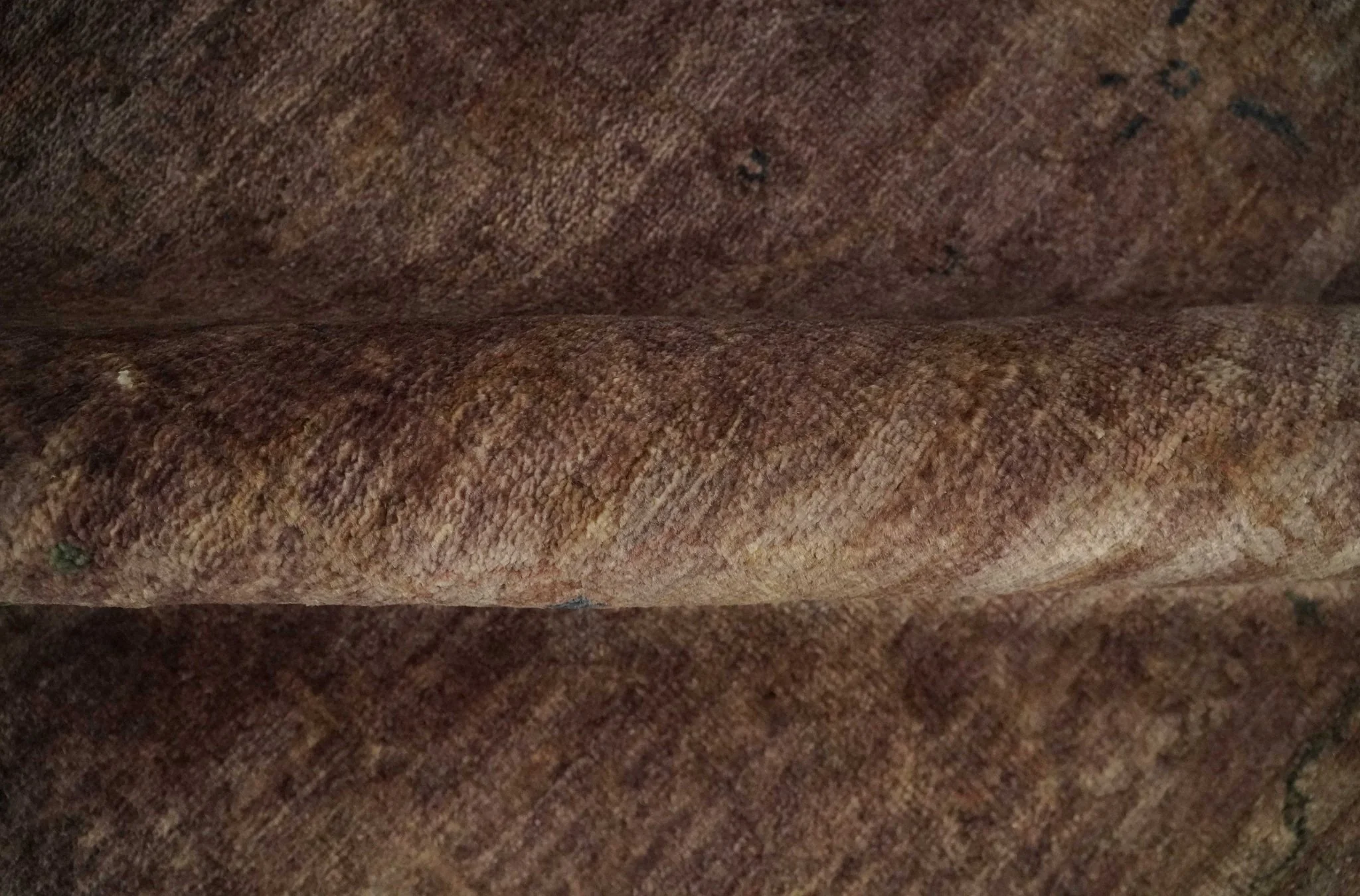 5.10x8.6 Hand Knotted Brown Overdyed Antique Finish Traditional Wool Rug | N34569 - Image 6