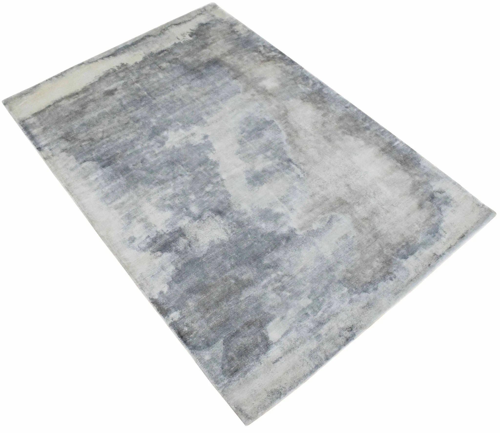 5.7x8 Rug, Abstract Red and Gray Rug made with Viscose Art Silk - Image 3