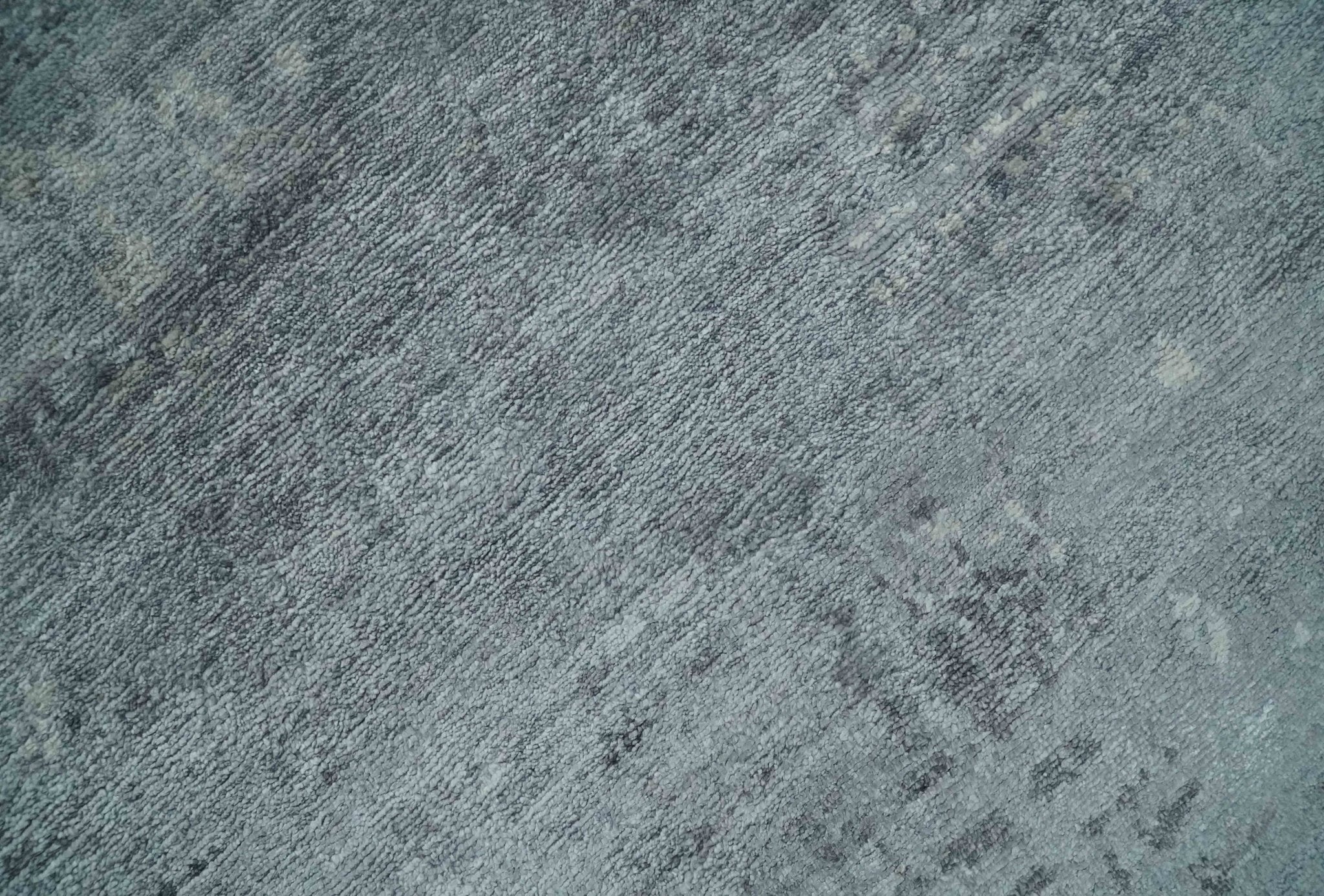 Modern Abstract 5.9x8.5 Silver, Beige and Charcoal Hand Knotted bamboo Silk Area Rug - Image 4