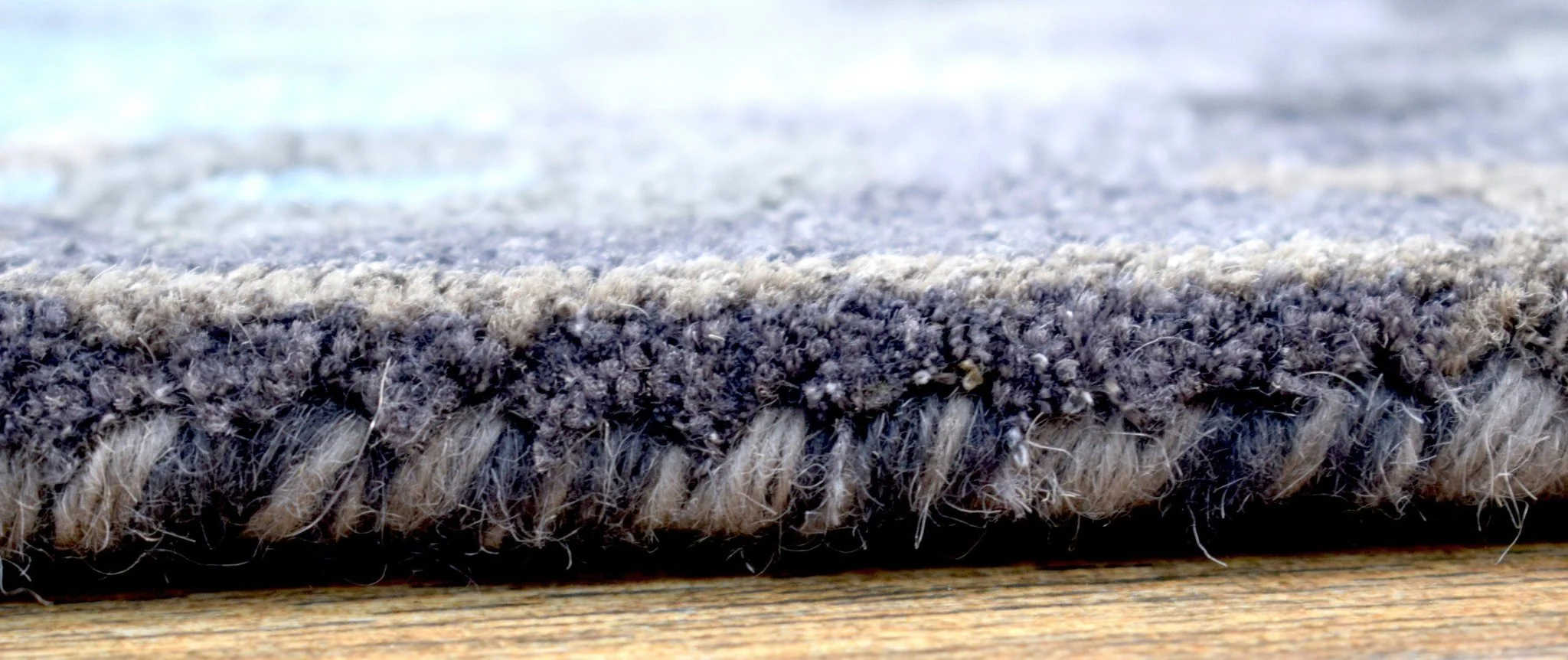 5x8 Abstract Black and Blue Area Rug | Handmade with Wool and Viscose | TRD633958 - Image 9