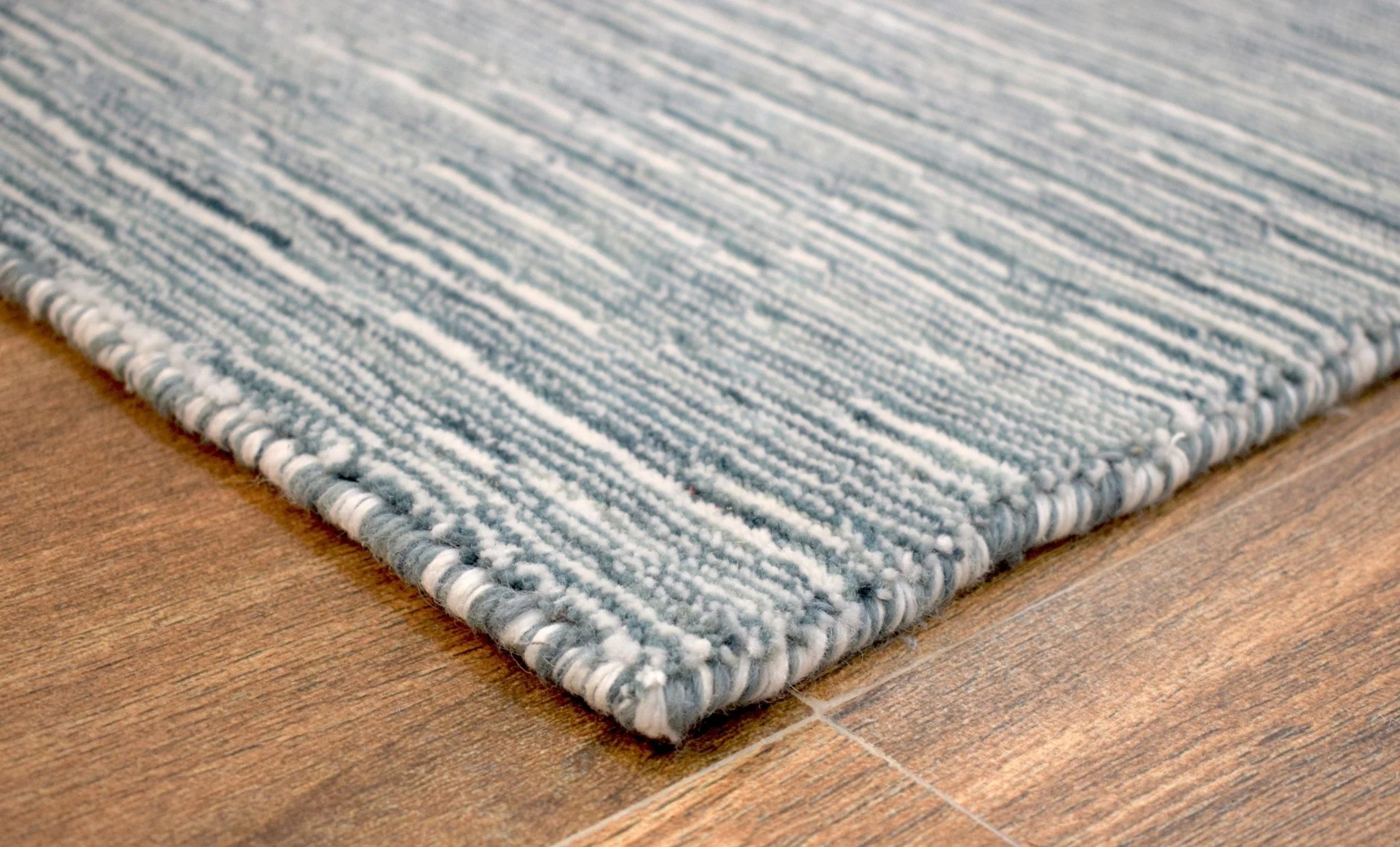 5x8 Solid blue and Silver Area Rug | Handmade with Wool & Viscose | TRD1006858 - Image 6